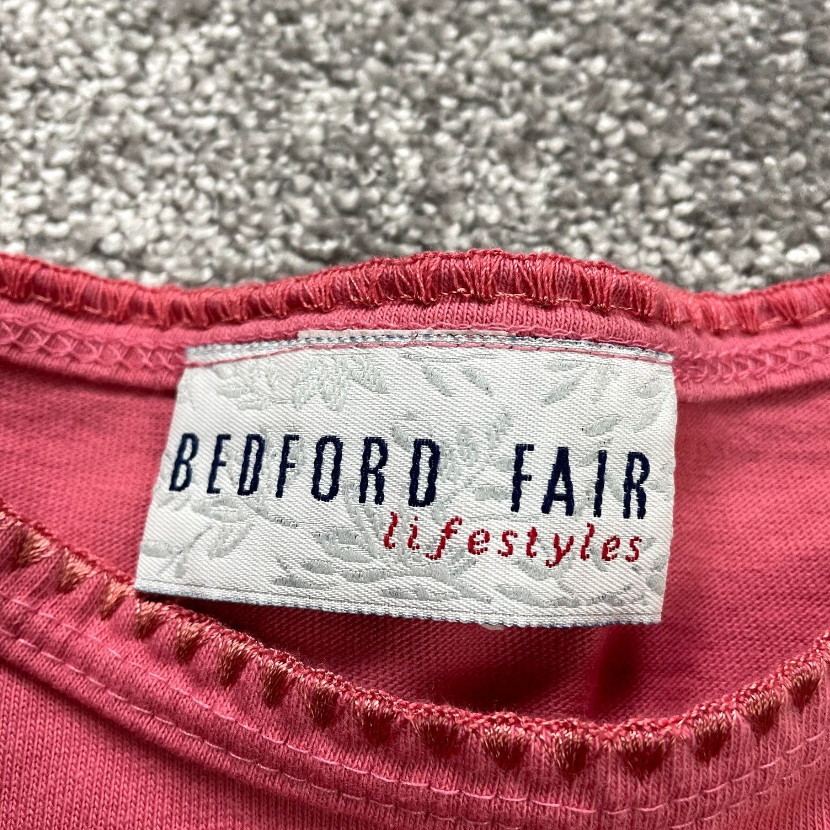 Vintage Bedford Fair Blouse Womens 3XL Salmon Solid Short Sleeve Casual Top Size XXL / US 16-18 / IT 52-54 - 6 Thumbnail