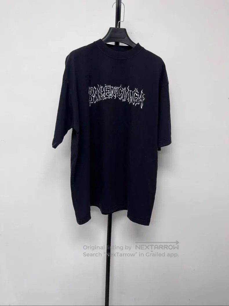 Balenciaga Balenciaga Washed Out Letter Printed Short Sleeve T-Shirt Size US M / EU 48-50 / 2 - 1 Thumbnail