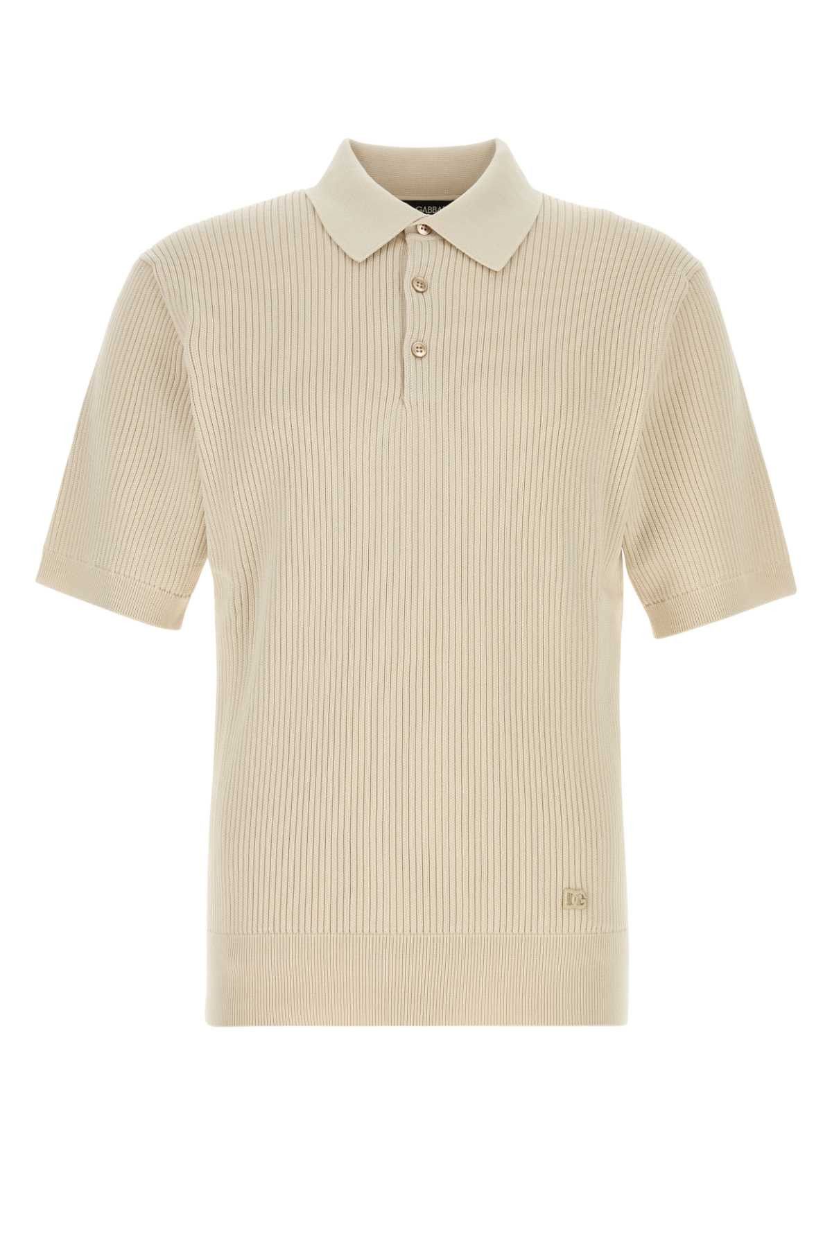 Dolce & Gabbana Sand Cotton Polo Shirt Size US L / EU 52-54 / 3 - 1 Thumbnail