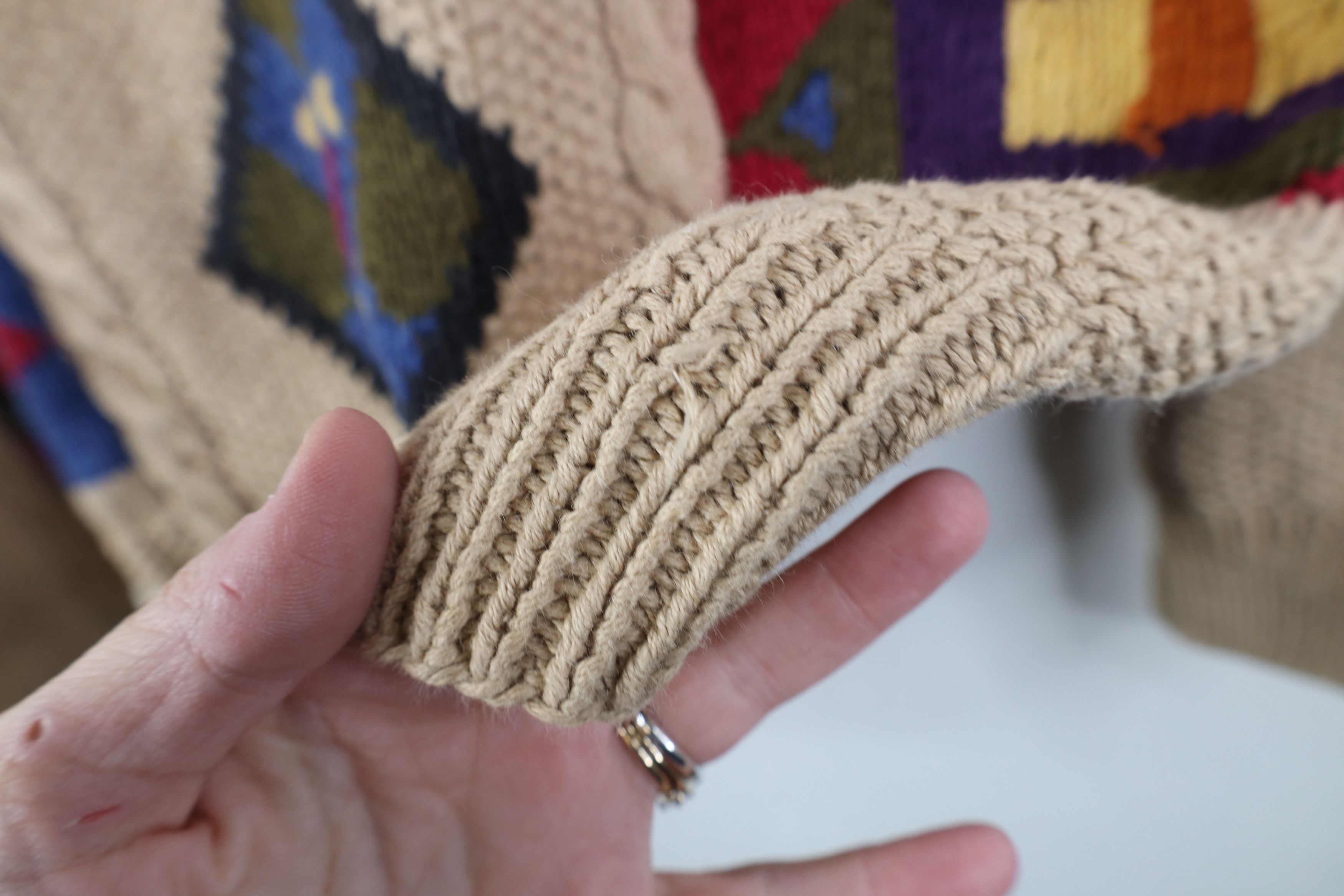 Vintage Vintage 90s Streetwear Southwestern Cable Knit Sweater Size US S / EU 44-46 / 1 - 9 Thumbnail