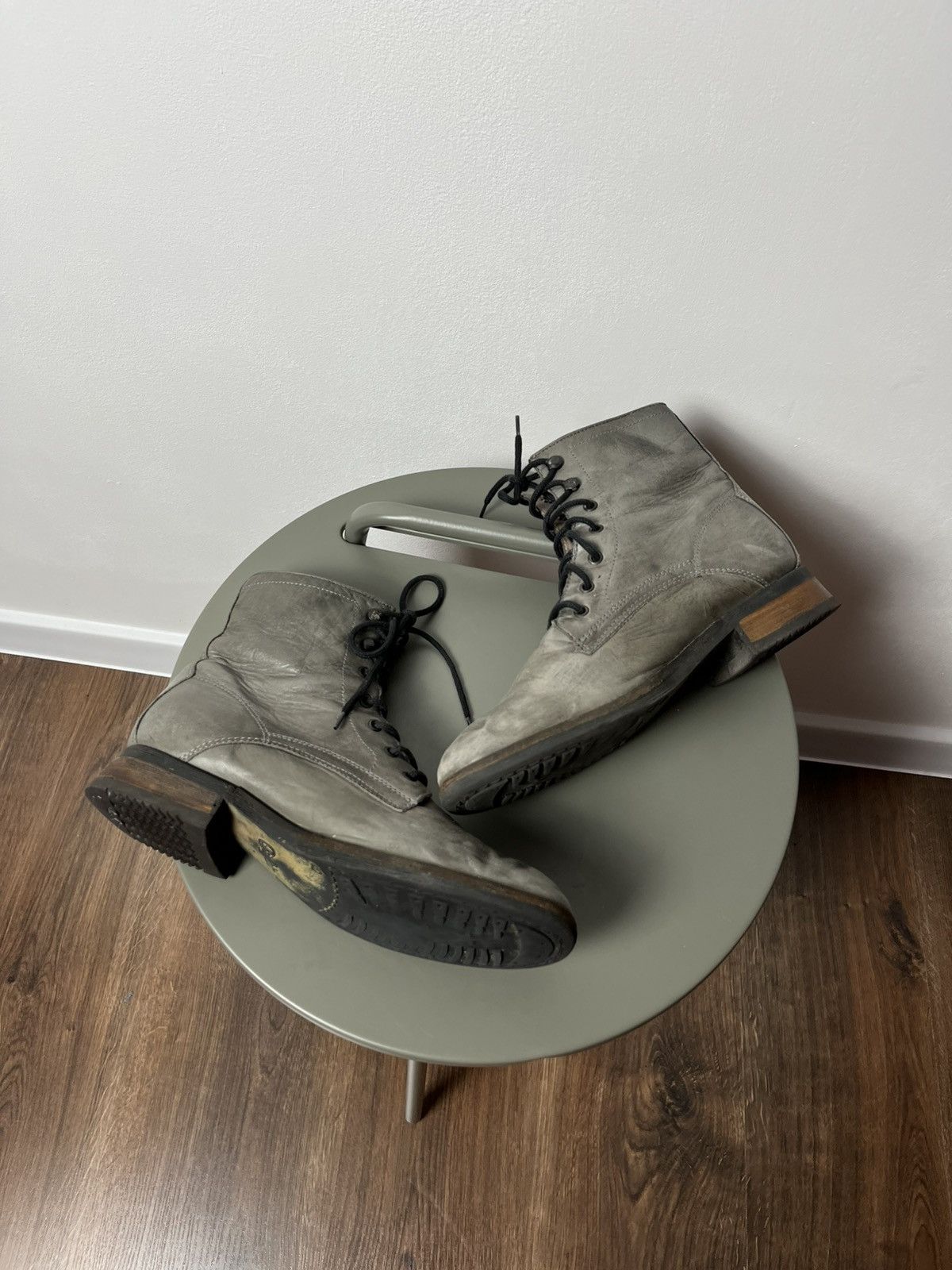 Japanese Brand × Vintage Buffalo Women’s Distressed Gray Leather Boots EU 40 / US 9 Size US 9 / IT 39 - 7 Thumbnail