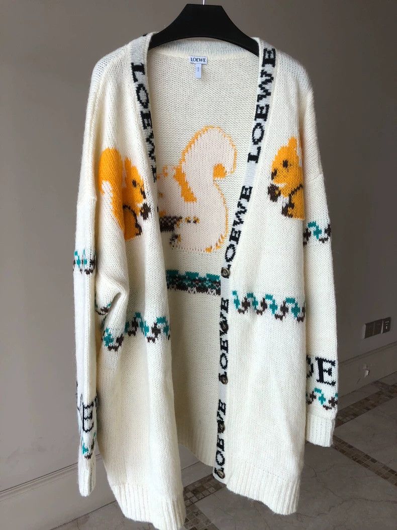 Loewe LOEWE Squirrel Pattern Cardigan Sweater - dmc Size US S / EU 44-46 / 1 - 1 Thumbnail