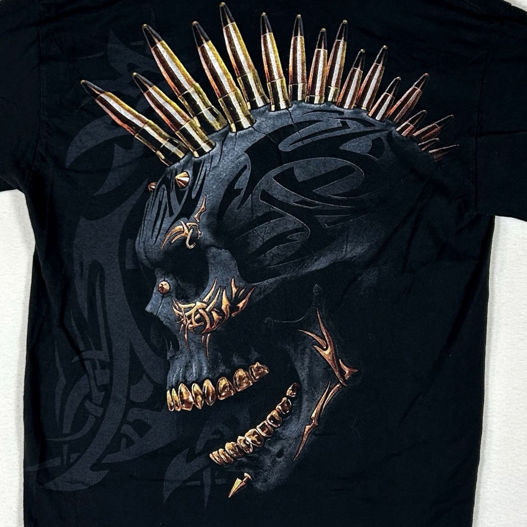 Gildan Gildan Motorcycle Graphic Skull T-shirt Mens Large Black Short Sleeve Tee Size US L / EU 52-54 / 3 - 6 Thumbnail
