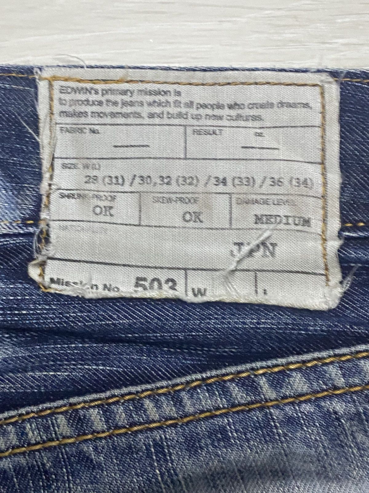 Junya Watanabe Vintage Edwin 503 Faded Wash Distressed Loose Jeans Size US 32 / EU 48 - 17 Thumbnail
