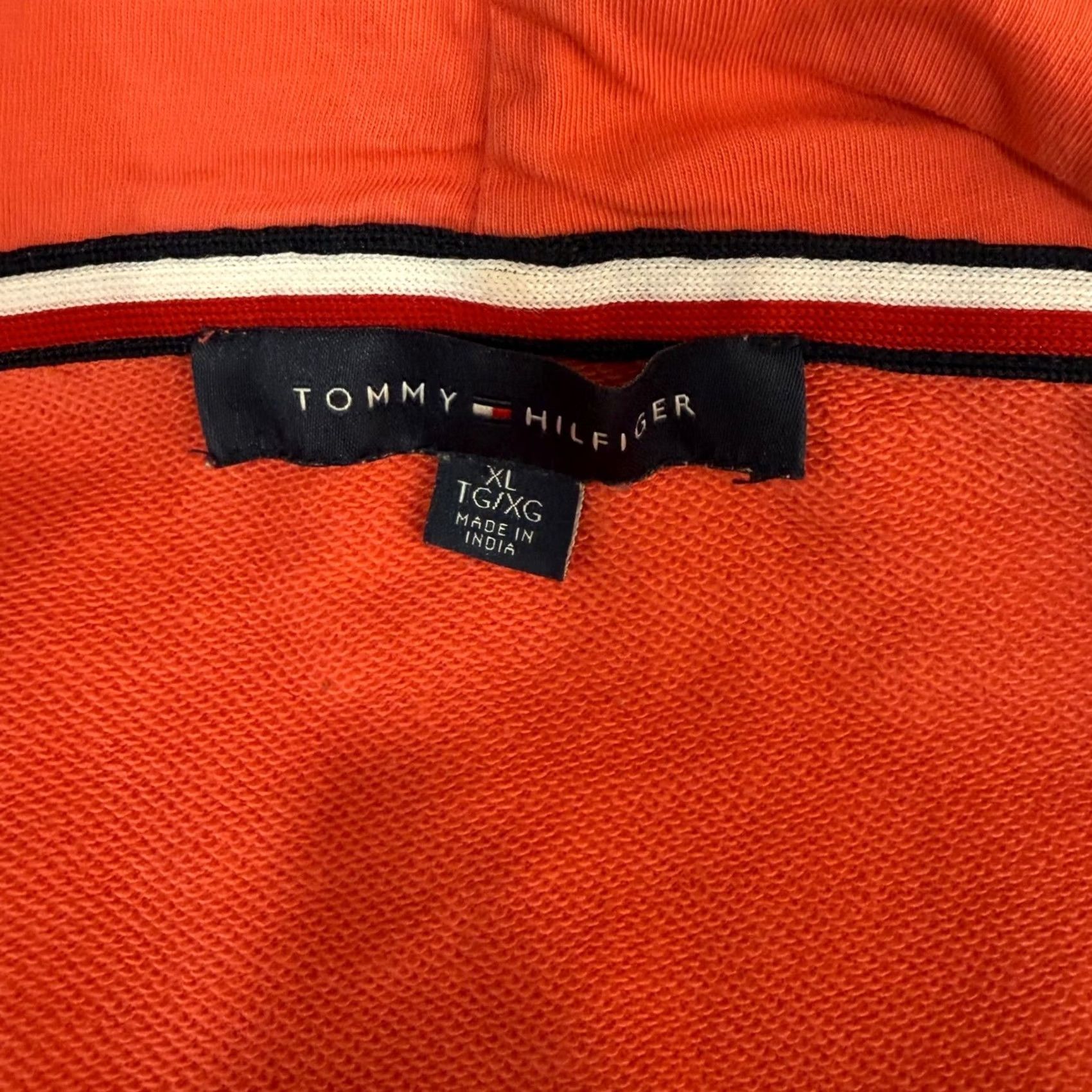 Tommy Hilfiger Tommy Hilfiger XL Hoodie Coral Full Zip French Terry Sporty Athleisure Retro Size XL / US 12-14 / IT 48-50 - 5 Thumbnail
