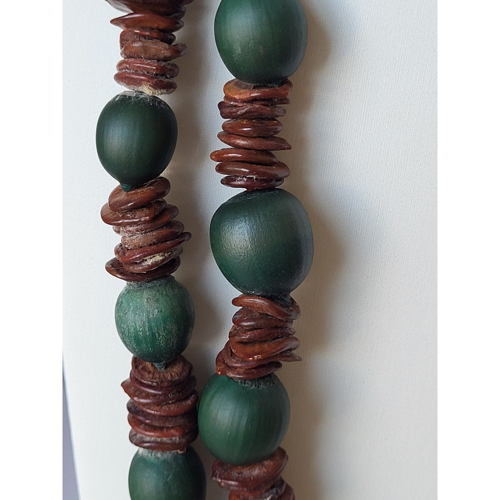 & Other Stories Boho Green Seed & Coconut Shell Long Strand Necklace - 48" Size ONE SIZE - 4 Thumbnail