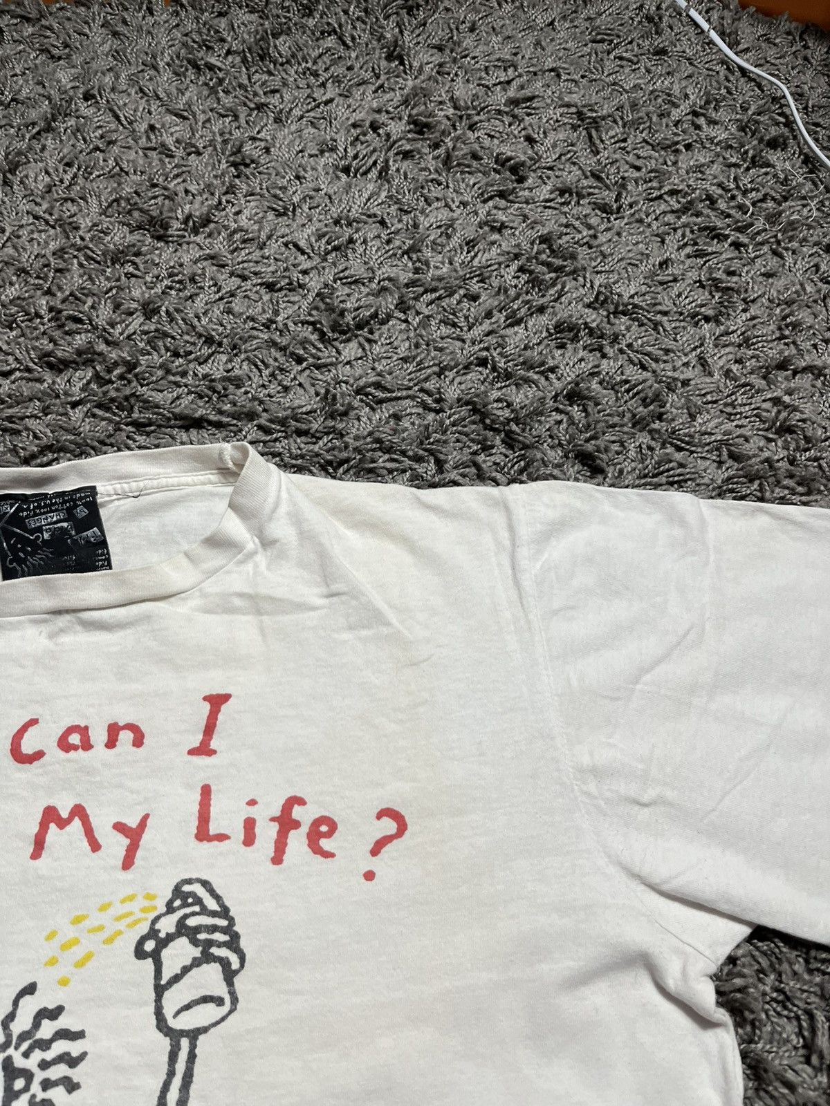 Vintage FIDO DIDO VNTG 1980’s “HOW CAN I CONTROL MY LIFE” COTTON TEE Size US XL / EU 56 / 4 - 5 Thumbnail