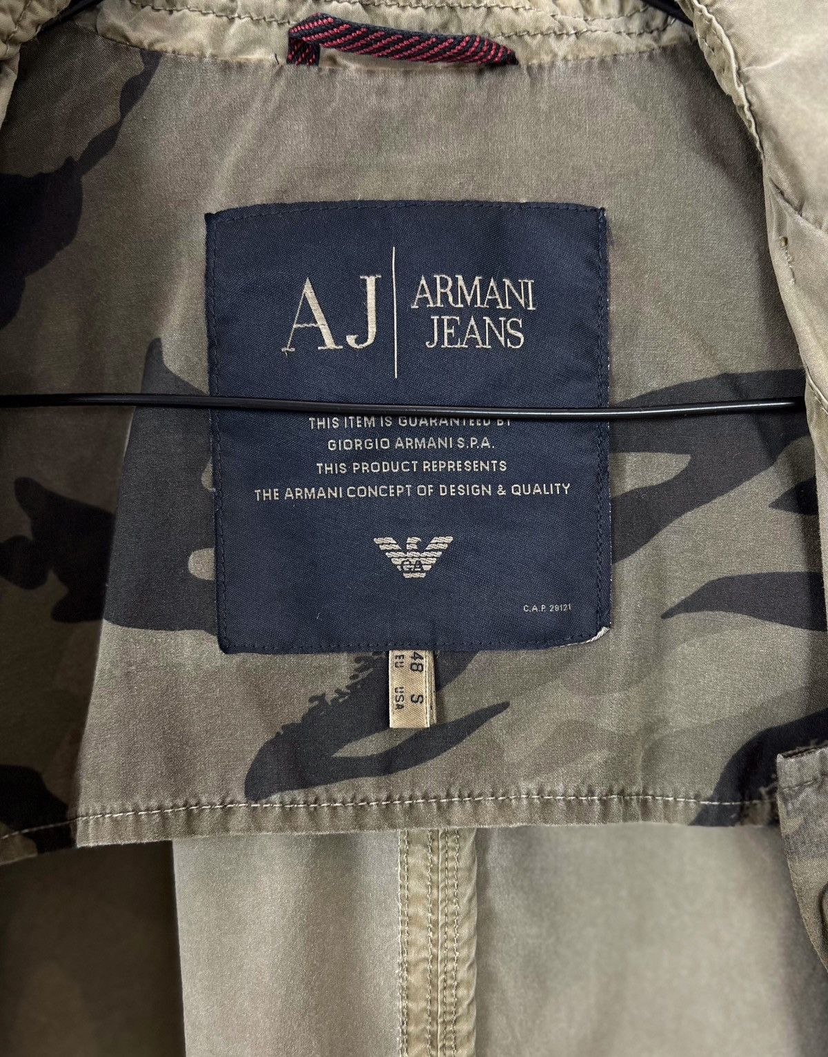 Emporio Armani Armani Jeans Vintage Garment Dyed Military Bomber Jacket Size US S / EU 44-46 / 1 - 8 Thumbnail