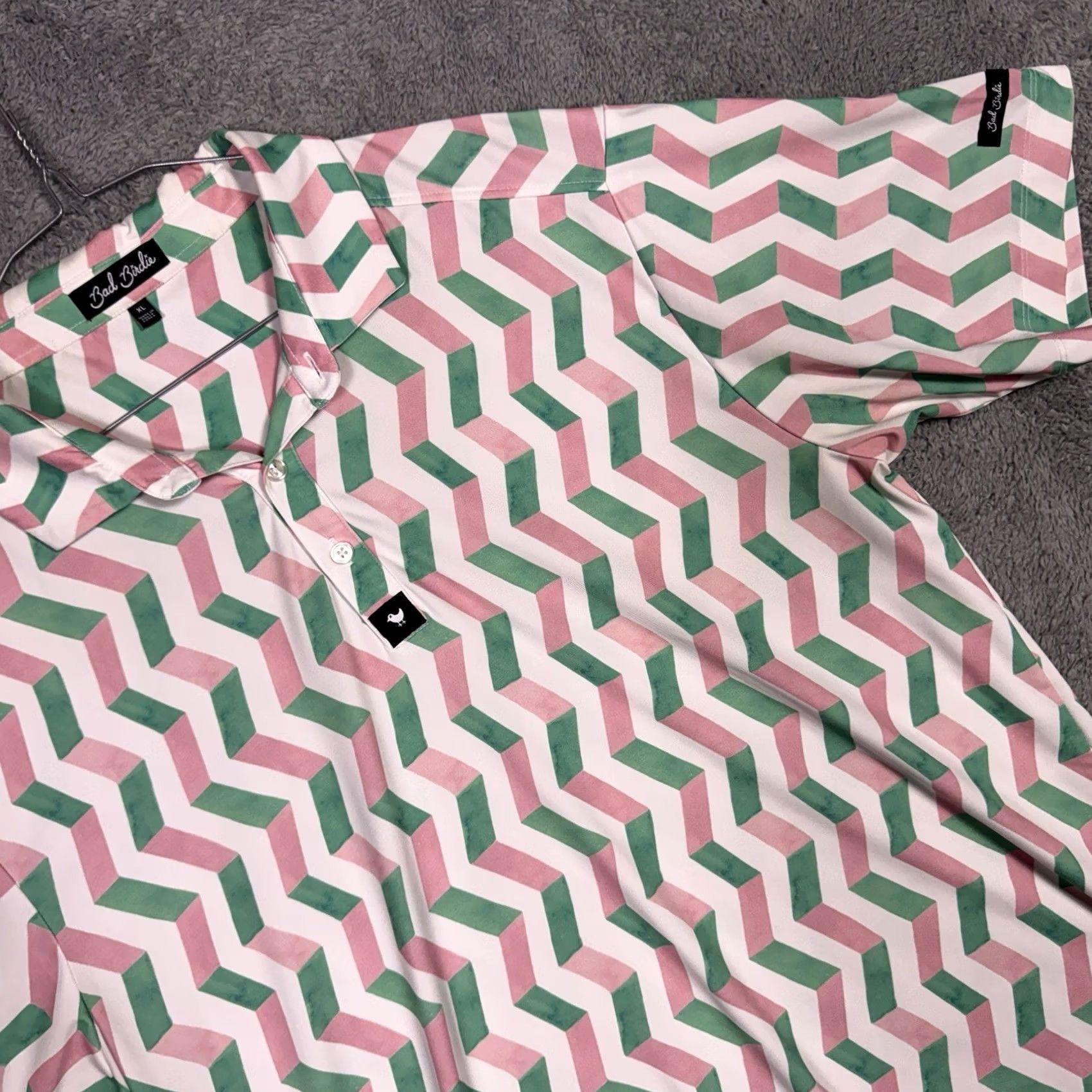 Vintage Bad Birdie Polo Shirt Men’s XL Watermelon Geometric All Over Beach Shirt Size US XL / EU 56 / 4 - 2 Thumbnail