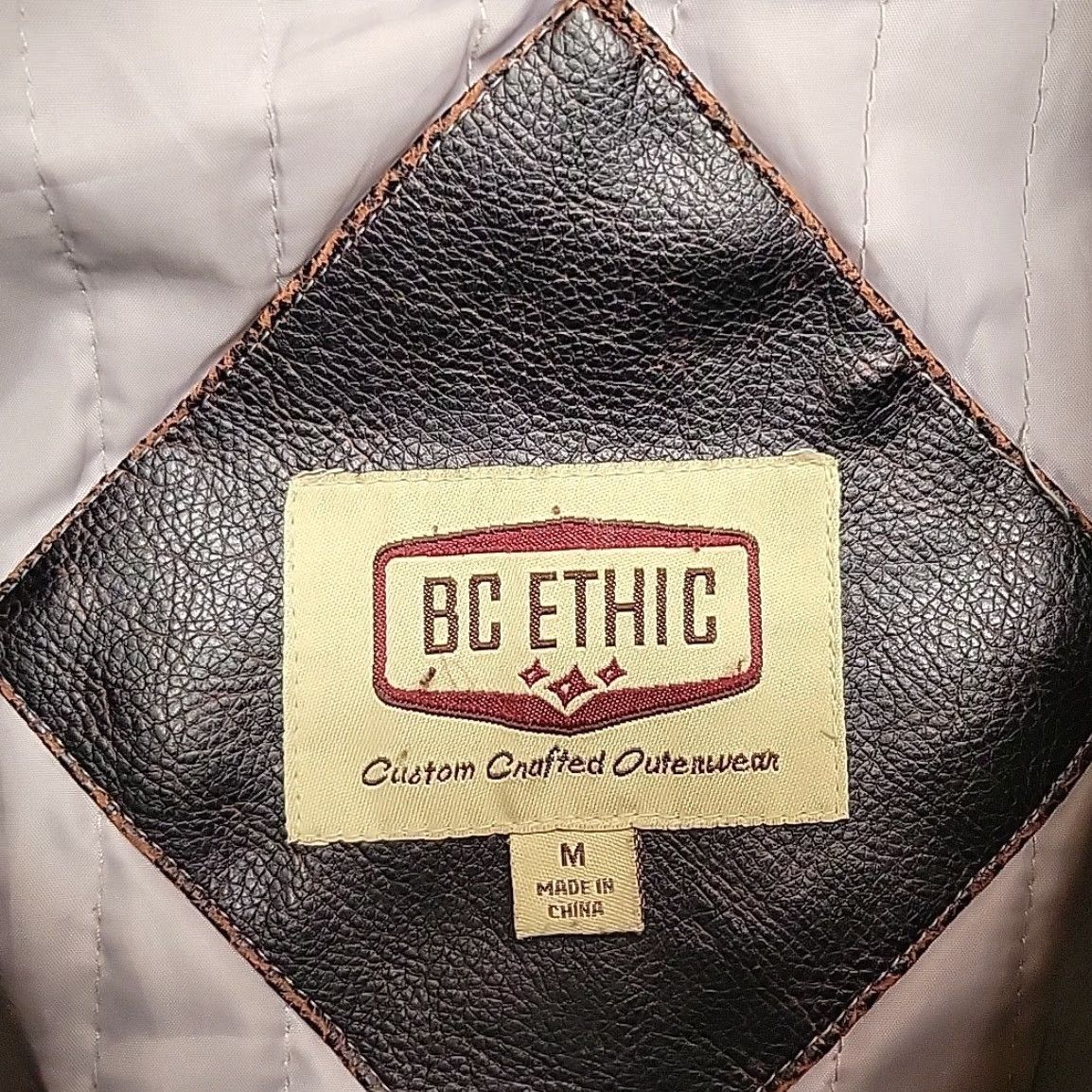 Vintage VINTAGE BC Ethic Jacket Mens M Dark Brown Faux Leather Motorcycle Bomber Moto Retro Jacket Size US M / EU 48-50 / 2 - 4 Thumbnail