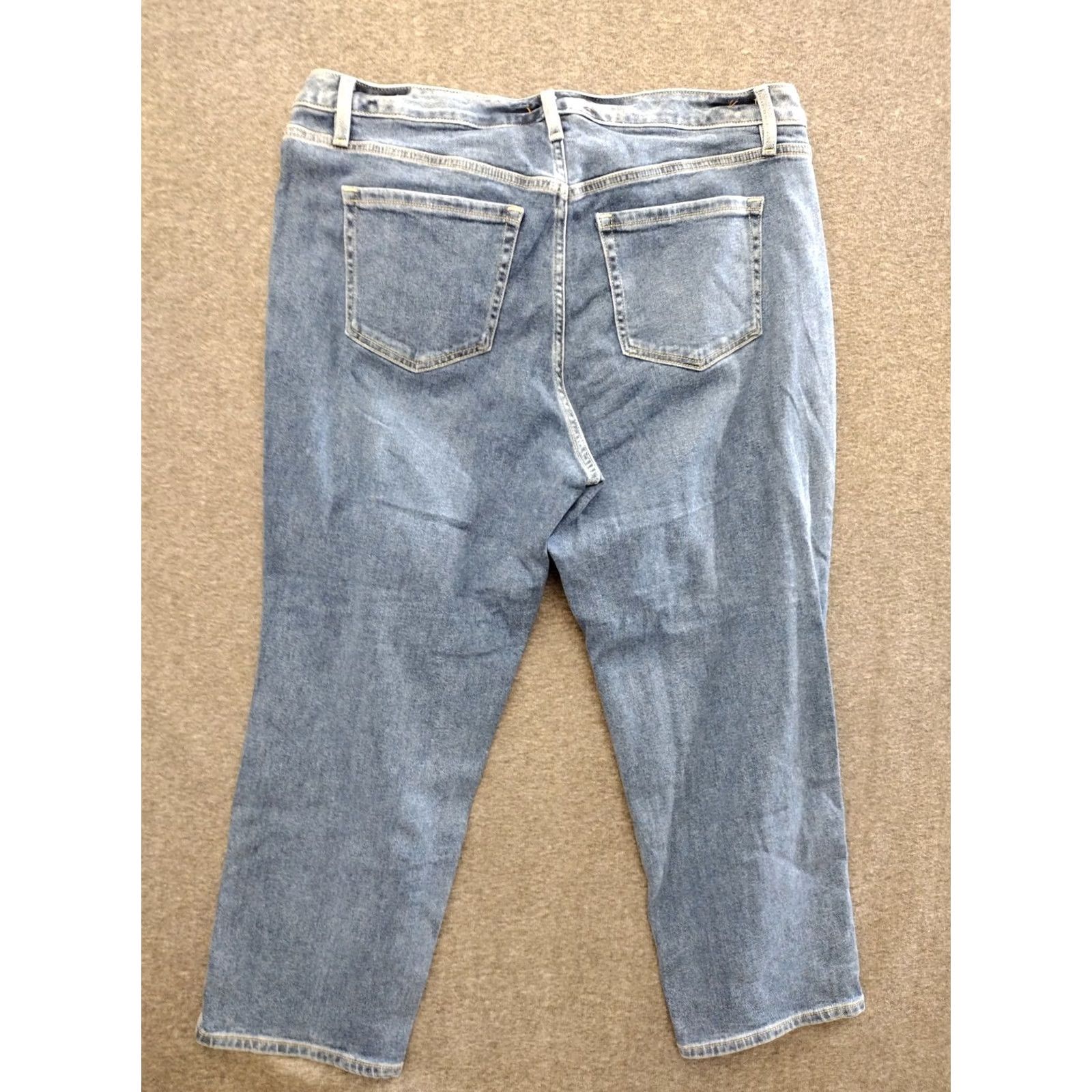 Vintage Unbranded Women's Dark Denim High Rise Tapered Jeans 18 Blue Plus 90s Vintage Style Distressed Pockets 5-Pocket Size 40" / US 18 - 2 Thumbnail