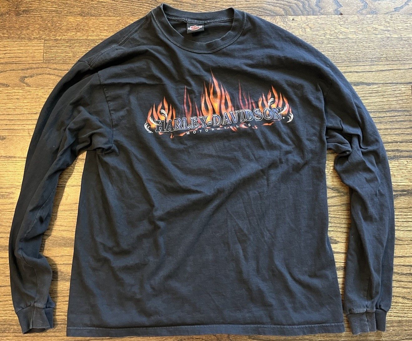 Harley Davidson Vintage Central Harley-Davidson Flame Logo Long Sleeve Sz L Size US L / EU 52-54 / 3 - 3 Thumbnail