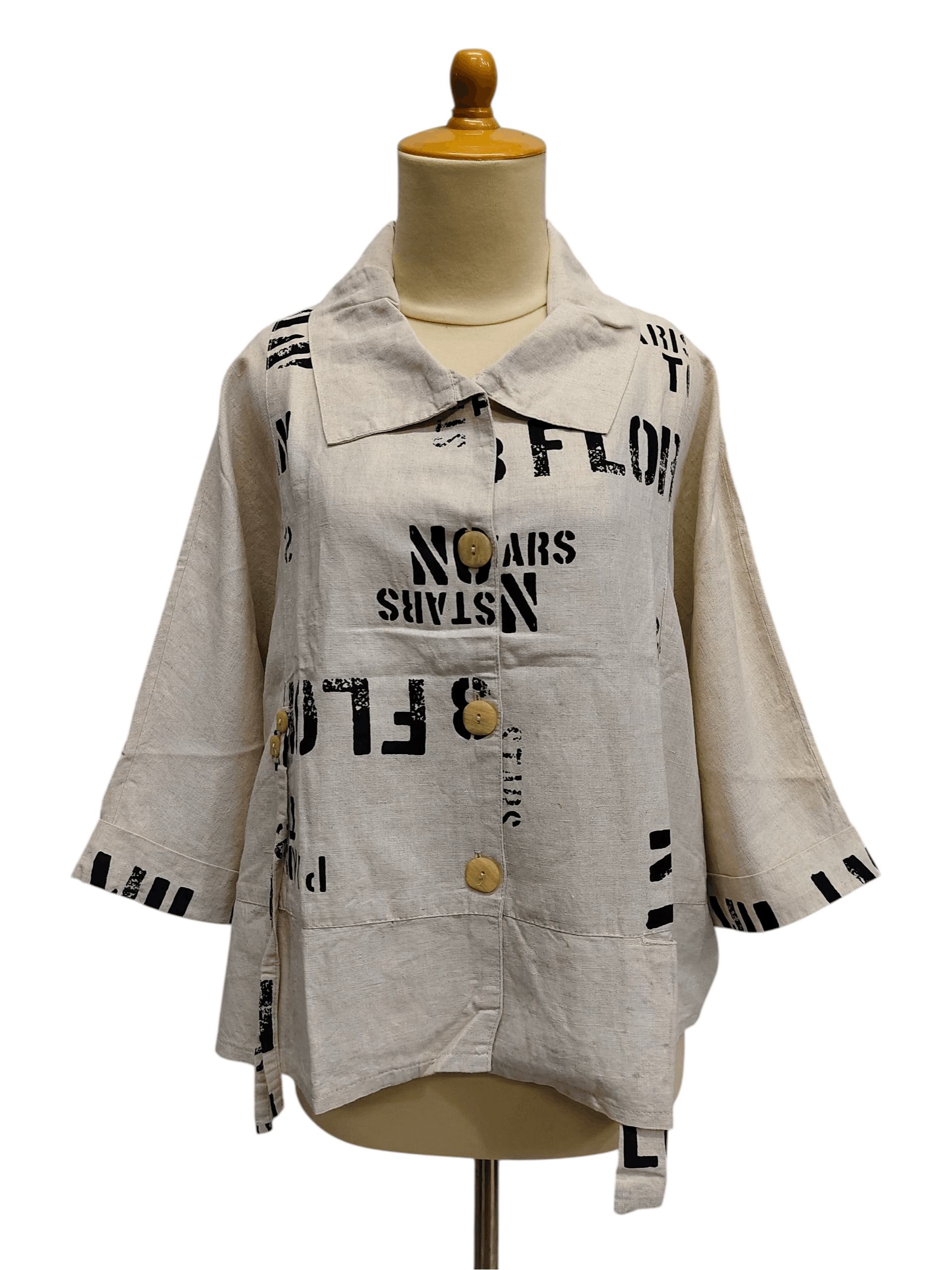 Other 90s One O One Paris-Typography Industrial Cropped Shirt Size M / US 6-8 / IT 42-44 - 1 Thumbnail