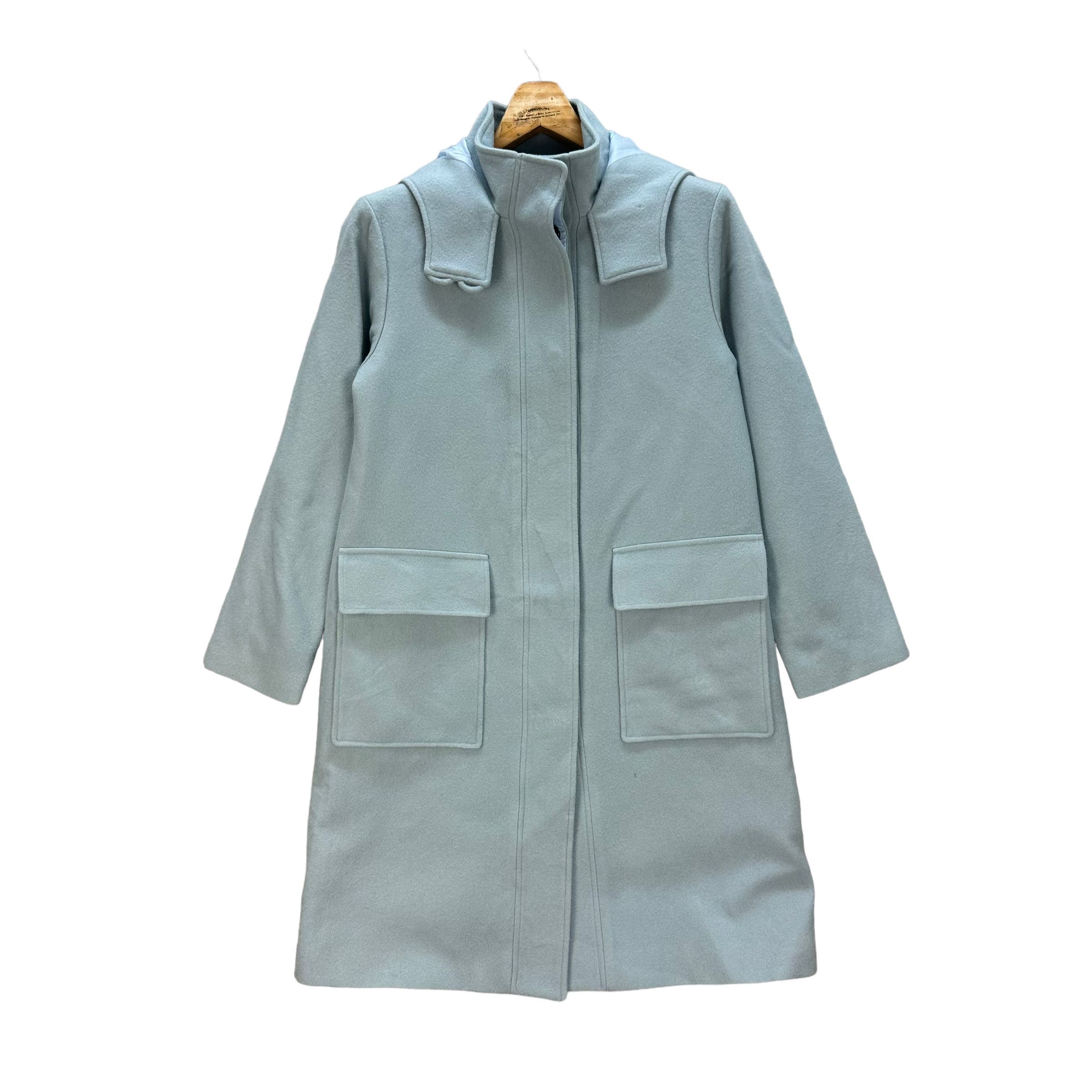 Theory THEORY HOODED BABY BLUE WOOL LONG COAT #8042-198 Size M / US 6-8 / IT 42-44 - 1 Thumbnail