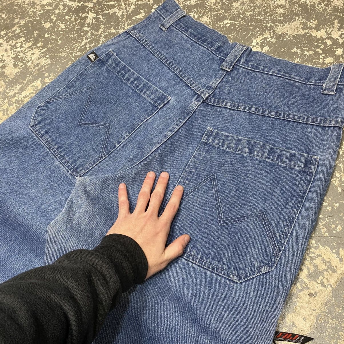 JNCO × Vintage Vintage First Down Denim Big Pocket Y2K Embroidered Baggy Pa Size US 35 - 5 Thumbnail