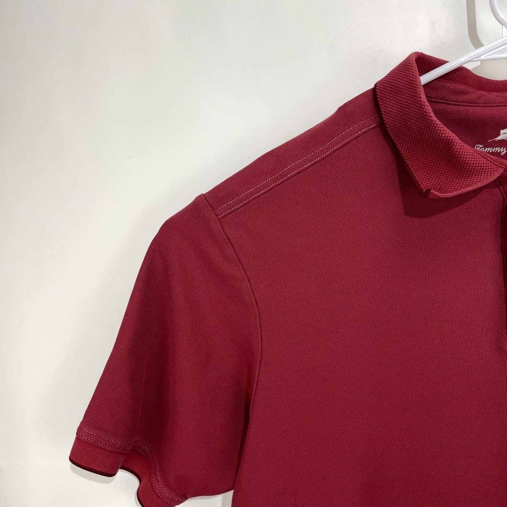 Tommy Bahama Tommy Bahama Polo Shirt XL Red Solid Short Sleeve Pima Cotton Blend Embroidered Logo Men's Shirt Size US XL / EU 56 / 4 - 4 Thumbnail