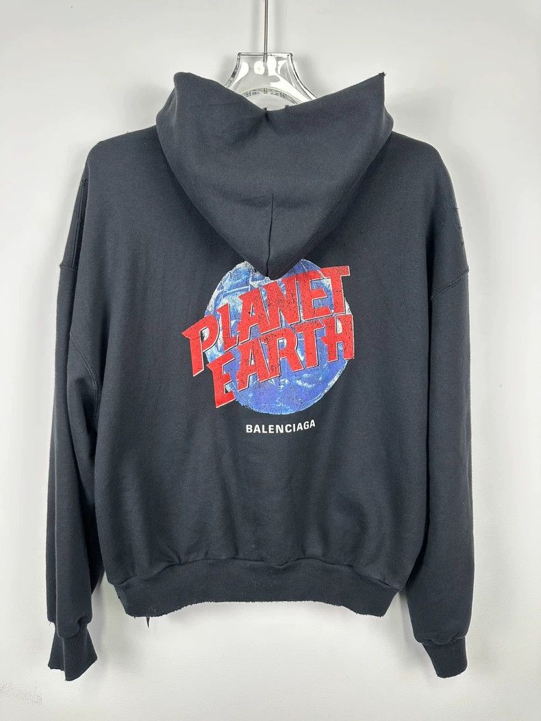 Balenciaga Balenciaga 24 Planet Earth Black Earth Zip Sweatshirt 2502- Size US S / EU 44-46 / 1 - 4 Thumbnail