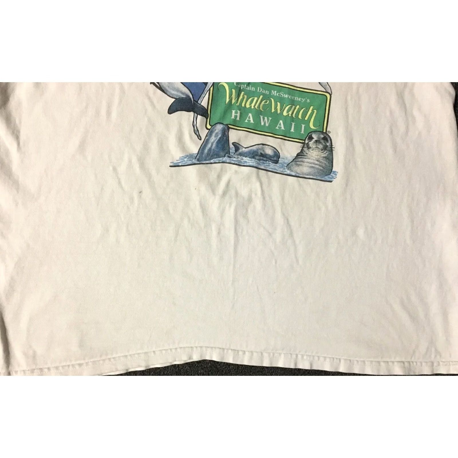 Vintage VINTAGE Hawaii Whale Watch T-Shirt XL White Animals Graphic Tee 90s Surf Beach Grunge Punk Nature Ocean Marine California USA Mens Size US XL / EU 56 / 4 - 3 Thumbnail