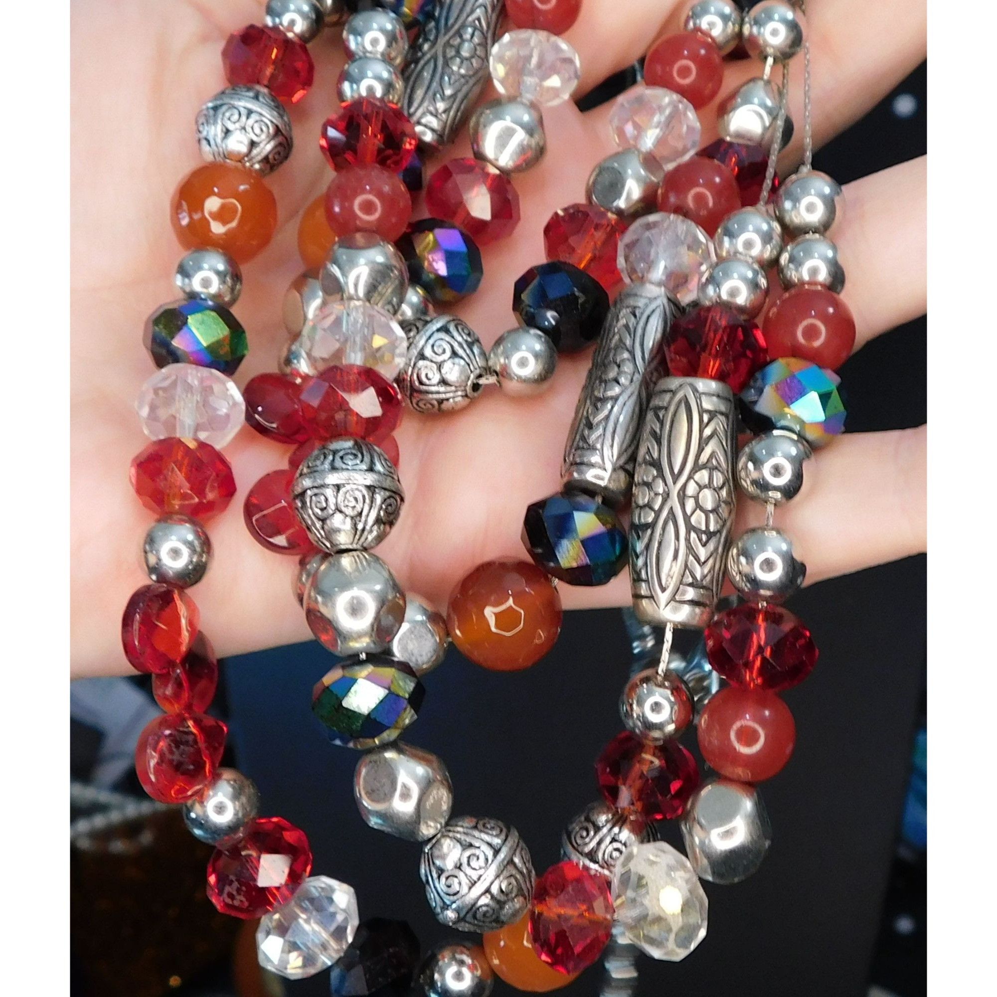 Other Multilayer Glass And Metal Beaded Layered Necklace Size ONE SIZE - 2 Thumbnail