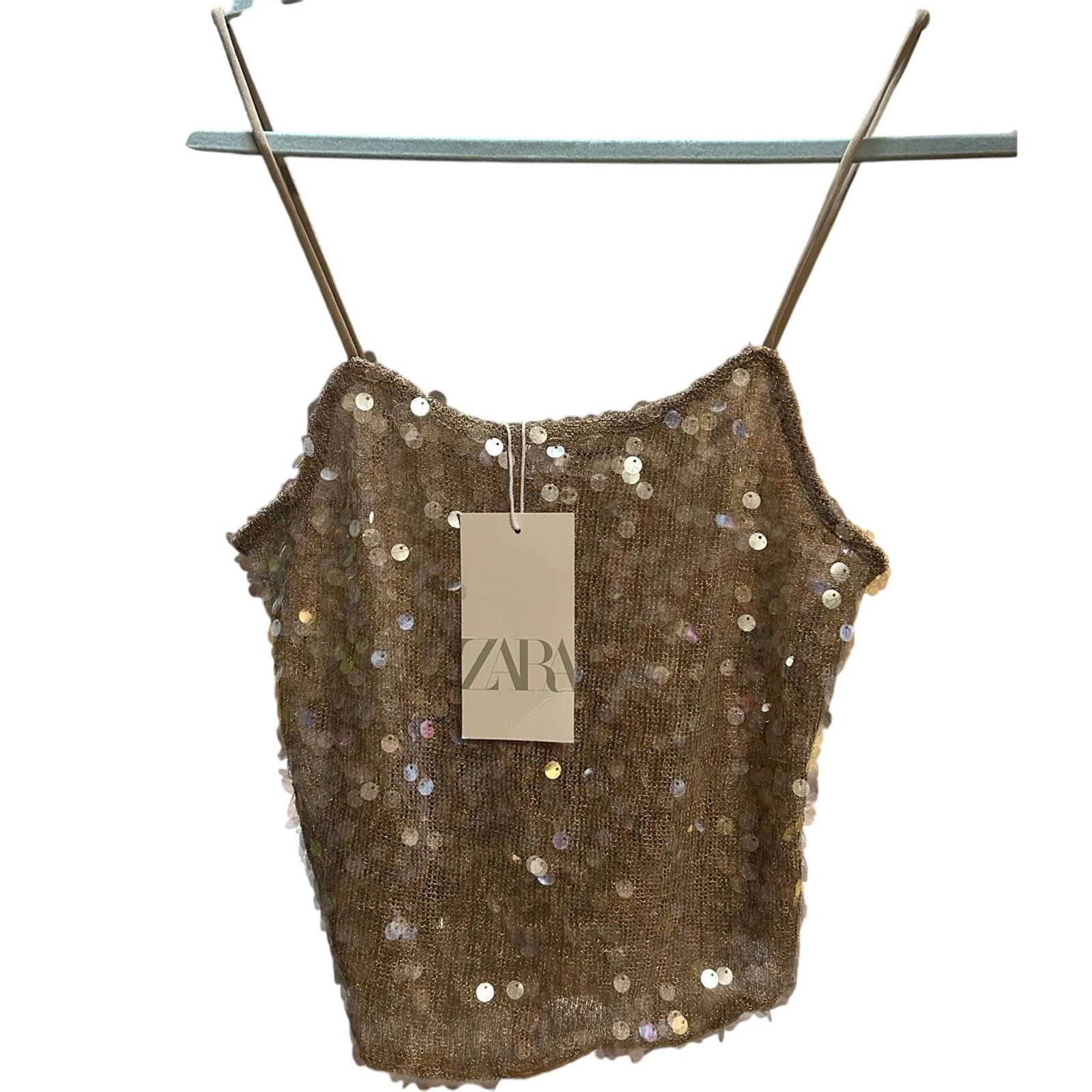 Zara Nwt- Zara 2 pc sequins pants & top set-S Size S / US 4 / IT 40 - 2 Thumbnail