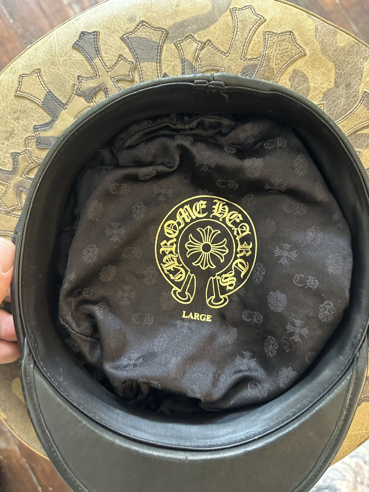 Chrome Hearts Chrome Hearts PERFECT NEW Black Leather Sailor Hat Size ONE SIZE - 3 Thumbnail