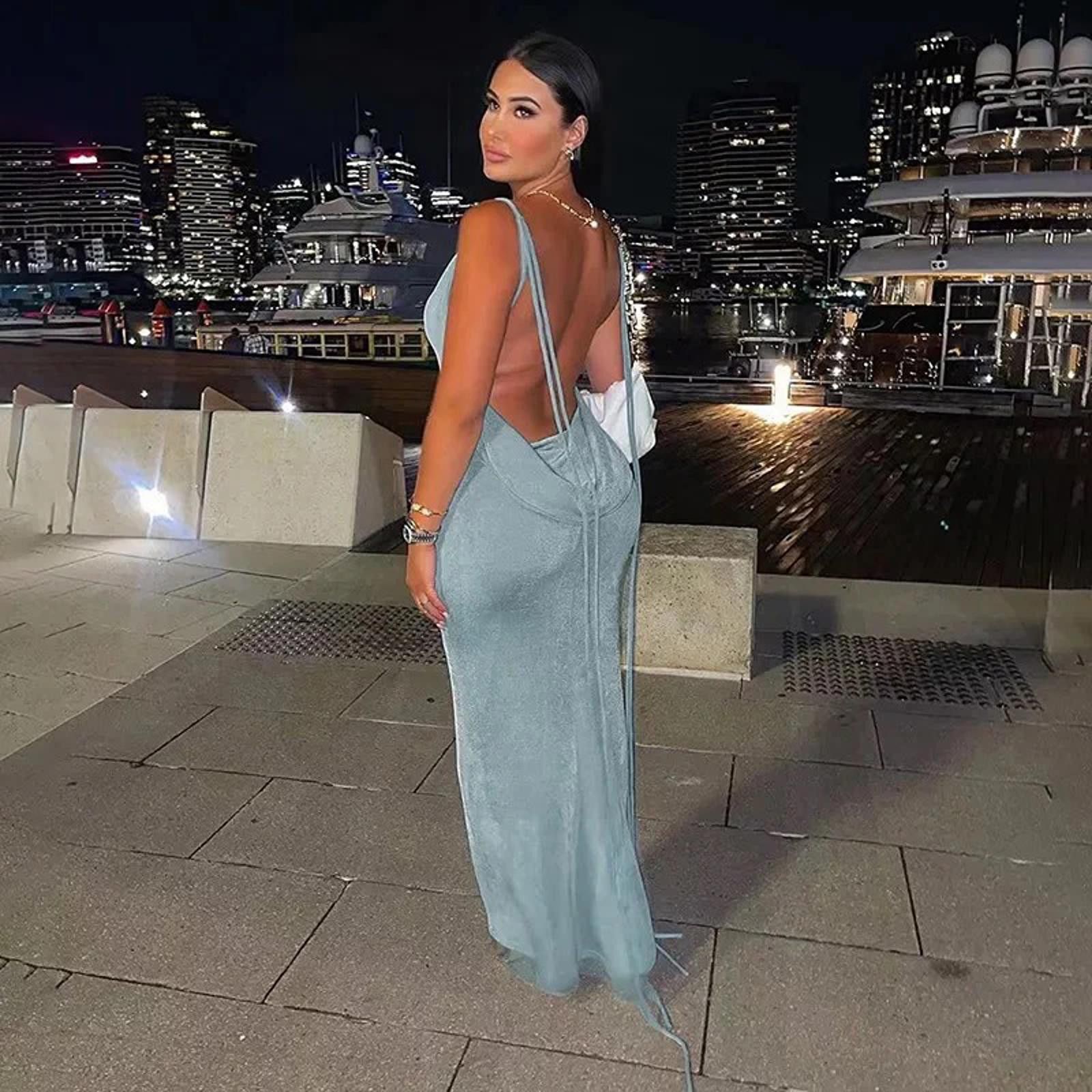 Designer Natasha Dress - Frost Blue Size M / US 6-8 / IT 42-44 - 3 Thumbnail