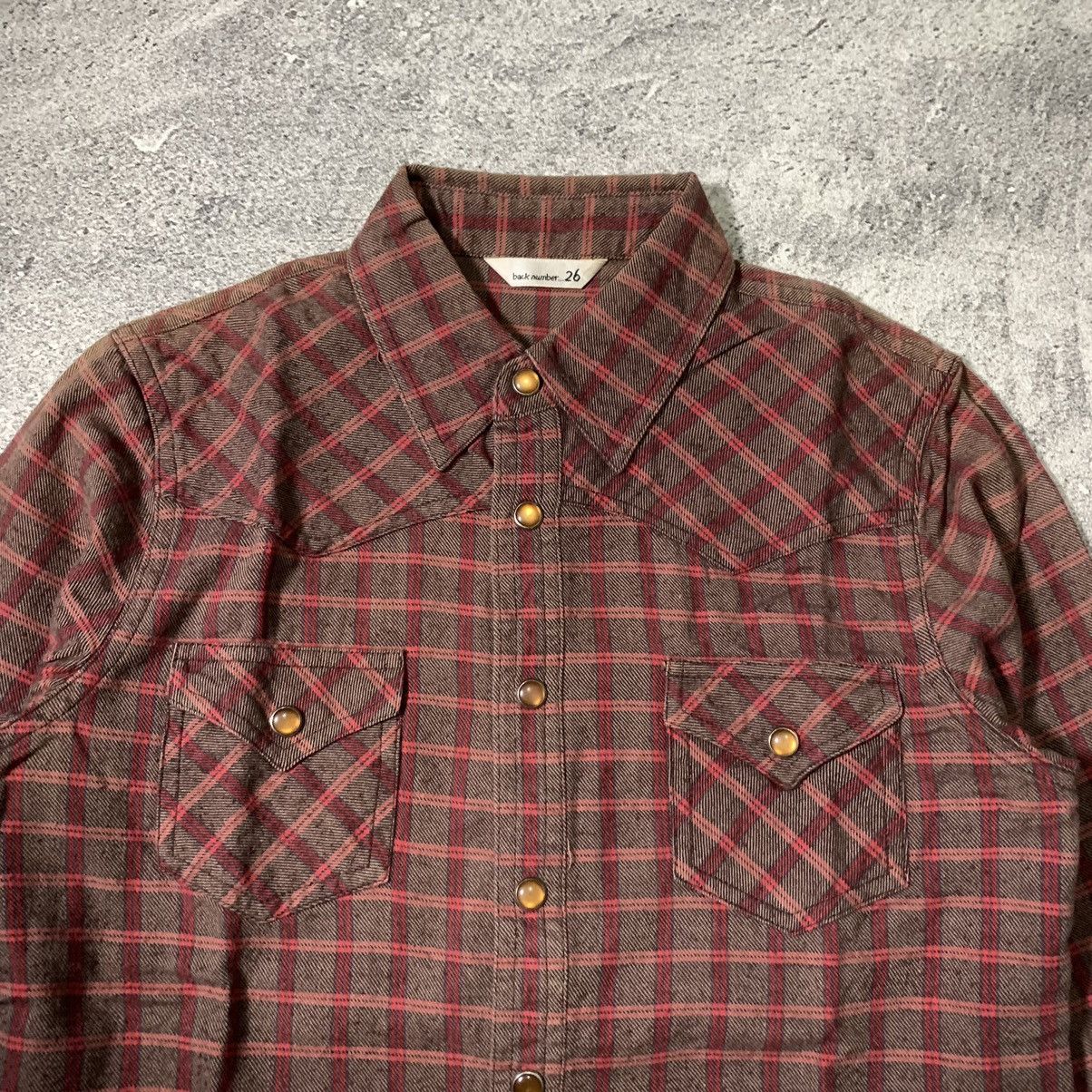 Japanese Brand BACK NUMBER WESTERN PLAID FLANNEL SHIRT SNAP BUTTON Size M / US 6-8 / IT 42-44 - 5 Thumbnail