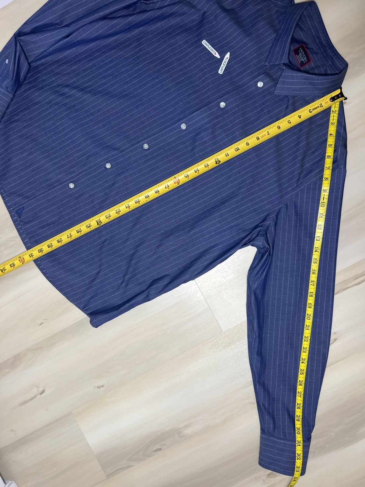 UNTUCKit UNTUCKit Gifford Wrinkle Free Navy Striped Button Up Sz 3XL Size US XXL / EU 58 / 5 - 5 Thumbnail