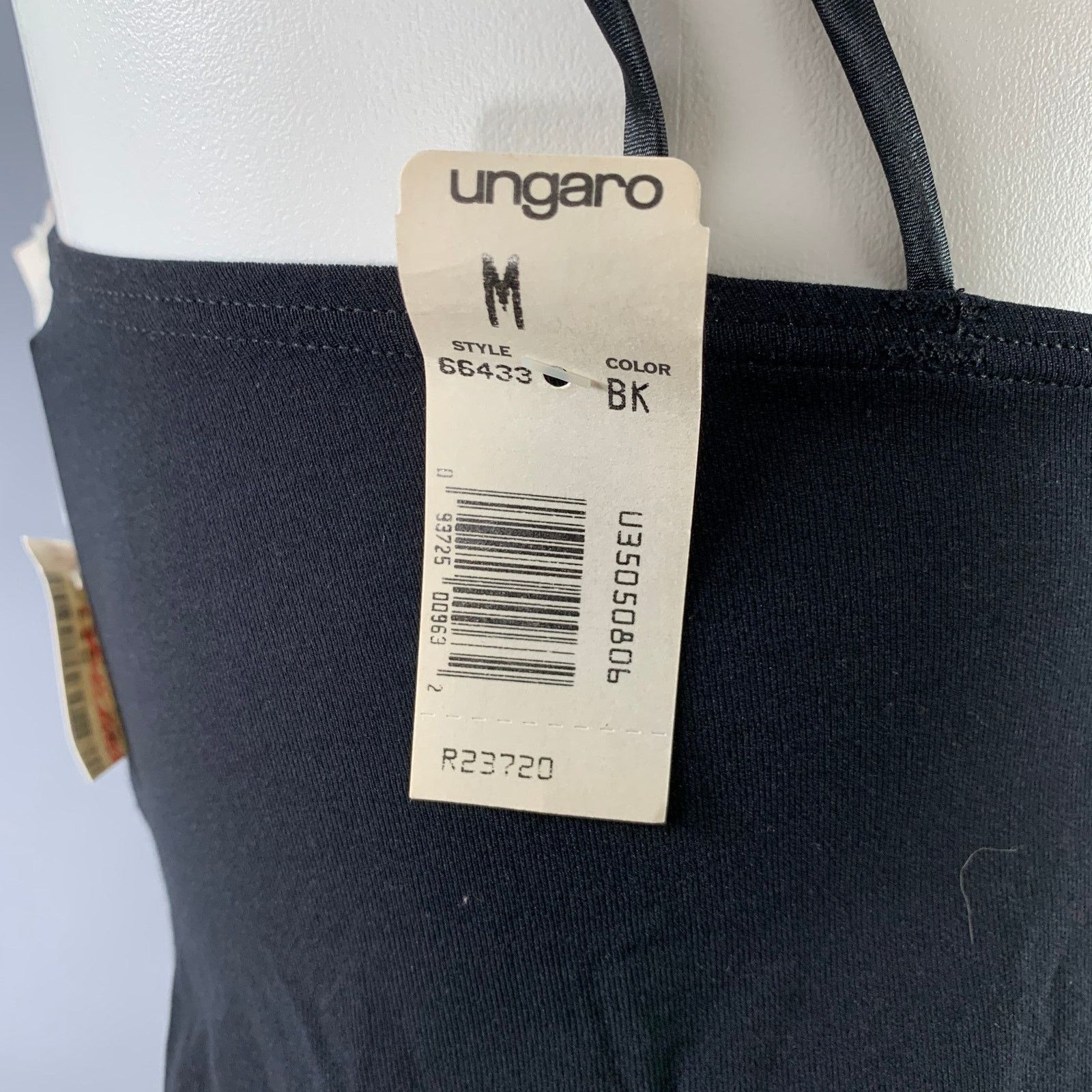 Ungaro Paris Black Nylon Blend Mixed Fabrics Spaghetti Straps Casual Top Size M / US 6-8 / IT 42-44 - 6 Thumbnail
