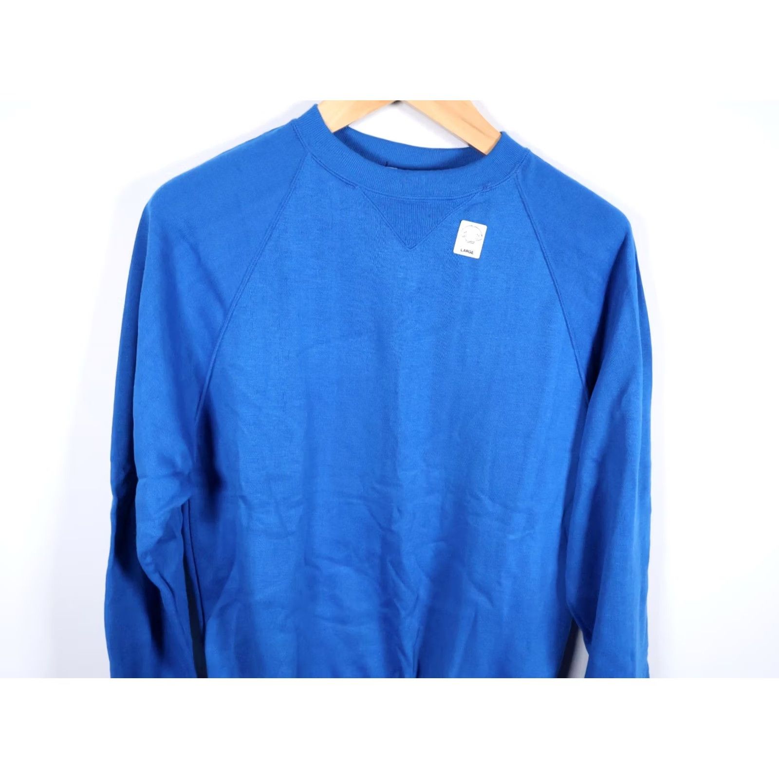 Vintage VINTAGE Action Sweatshirt Men L Blue Crewneck Raglan Sleeves Solid Unworn VTG 80s 90s Retro Hipster Lightweight Size US L / EU 52-54 / 3 - 4 Thumbnail