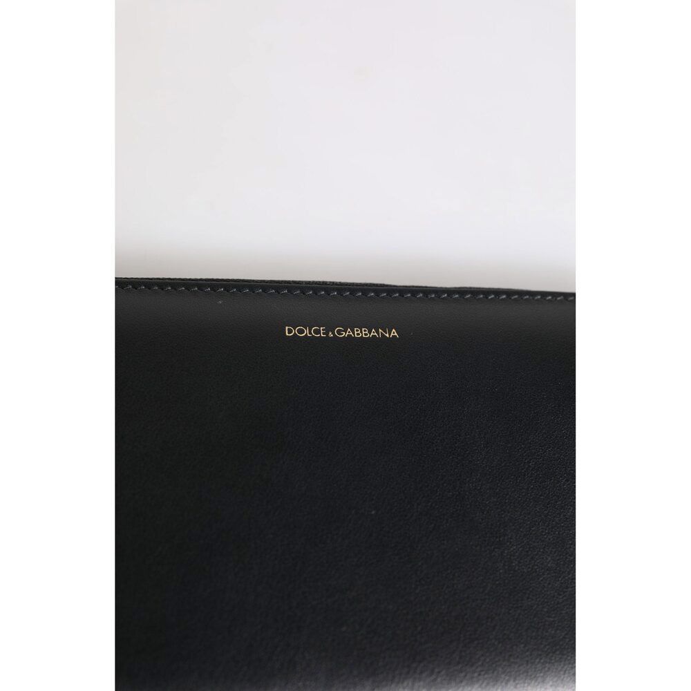 Dolce & Gabbana Dolce & Gabbana Black Blue Exotic Leather Embossed Continent Size ONE SIZE - 6 Thumbnail