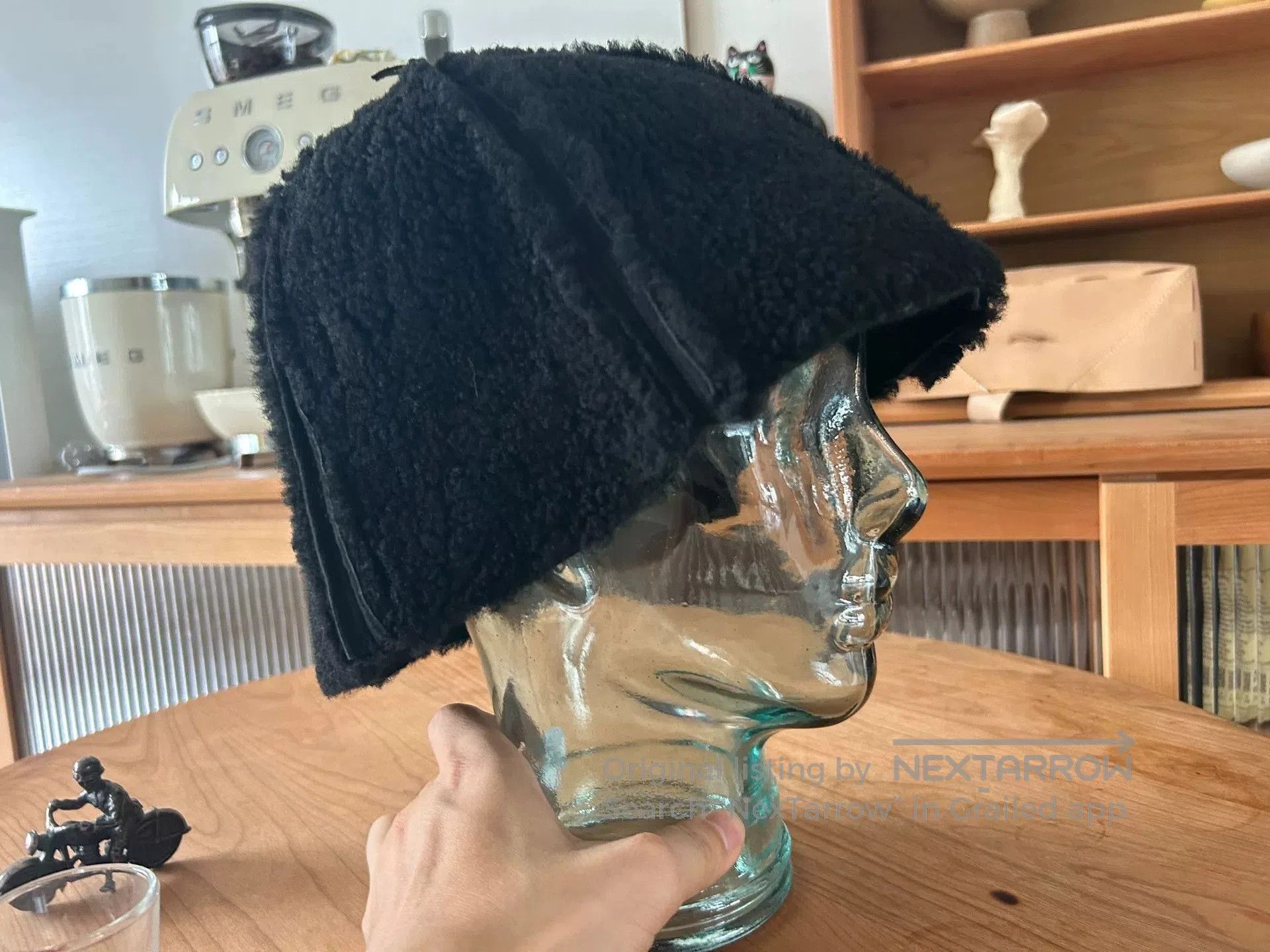 Hender Scheme black lambskin reversible bucket hat. Size ONE SIZE - 4 Thumbnail