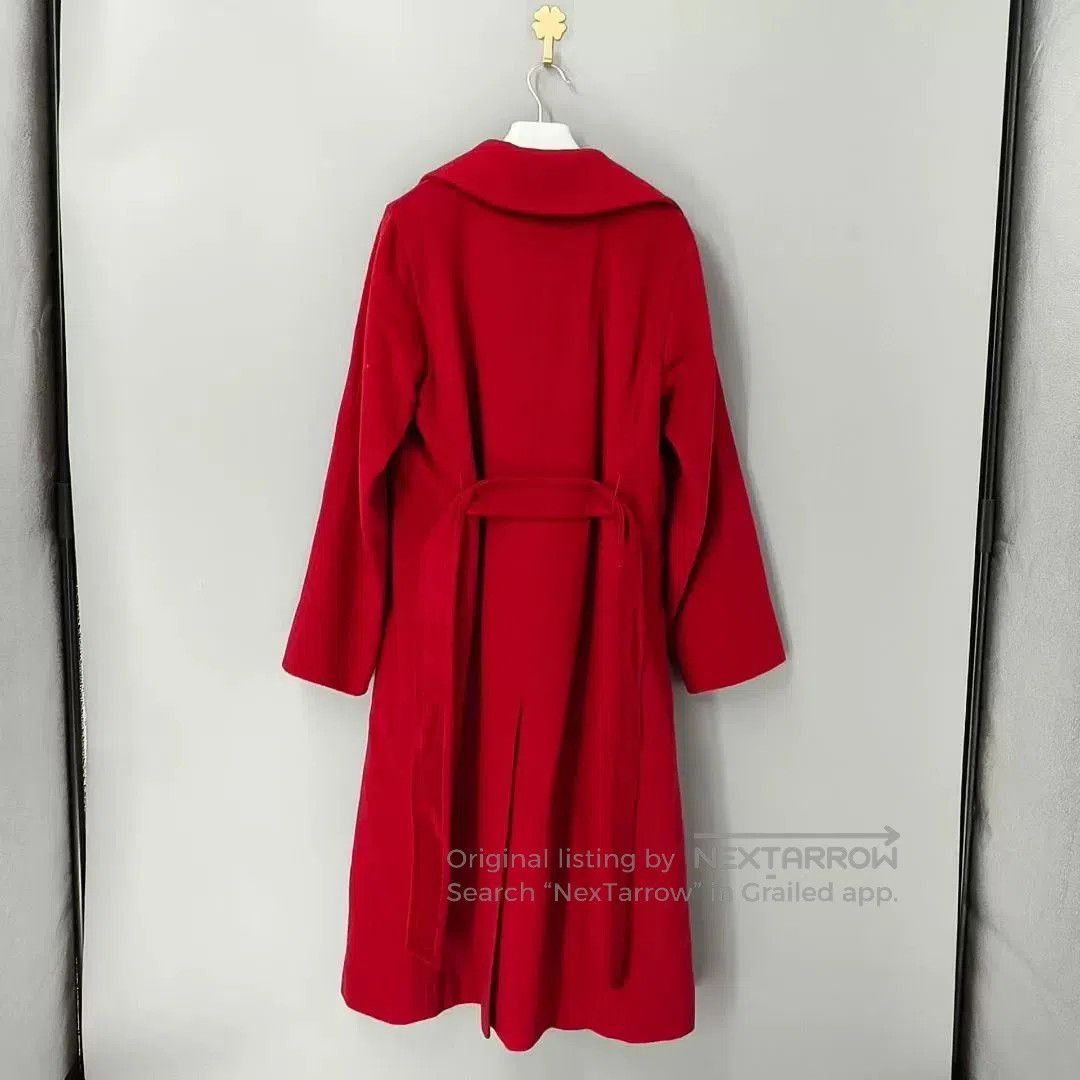Other MaxMara Red Solid Lapel Belted Coat. Size US M / EU 48-50 / 2 - 2 Thumbnail