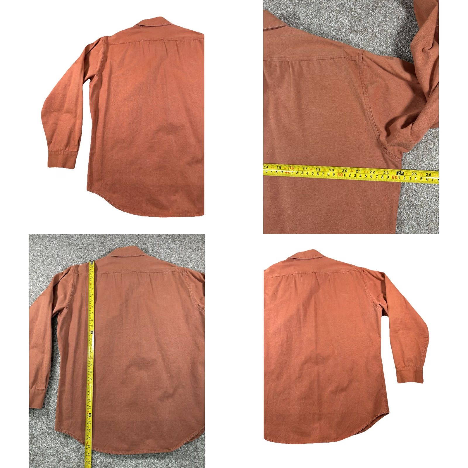 Orvis VINTAGE Orvis Mens Shirt Large Burnt Orange Button-Down W/ Shoulder Pad Shirt Mens L Orange Classic Canvas Cotton Button Up Pockets 90s Size US L / EU 52-54 / 3 - 8 Thumbnail