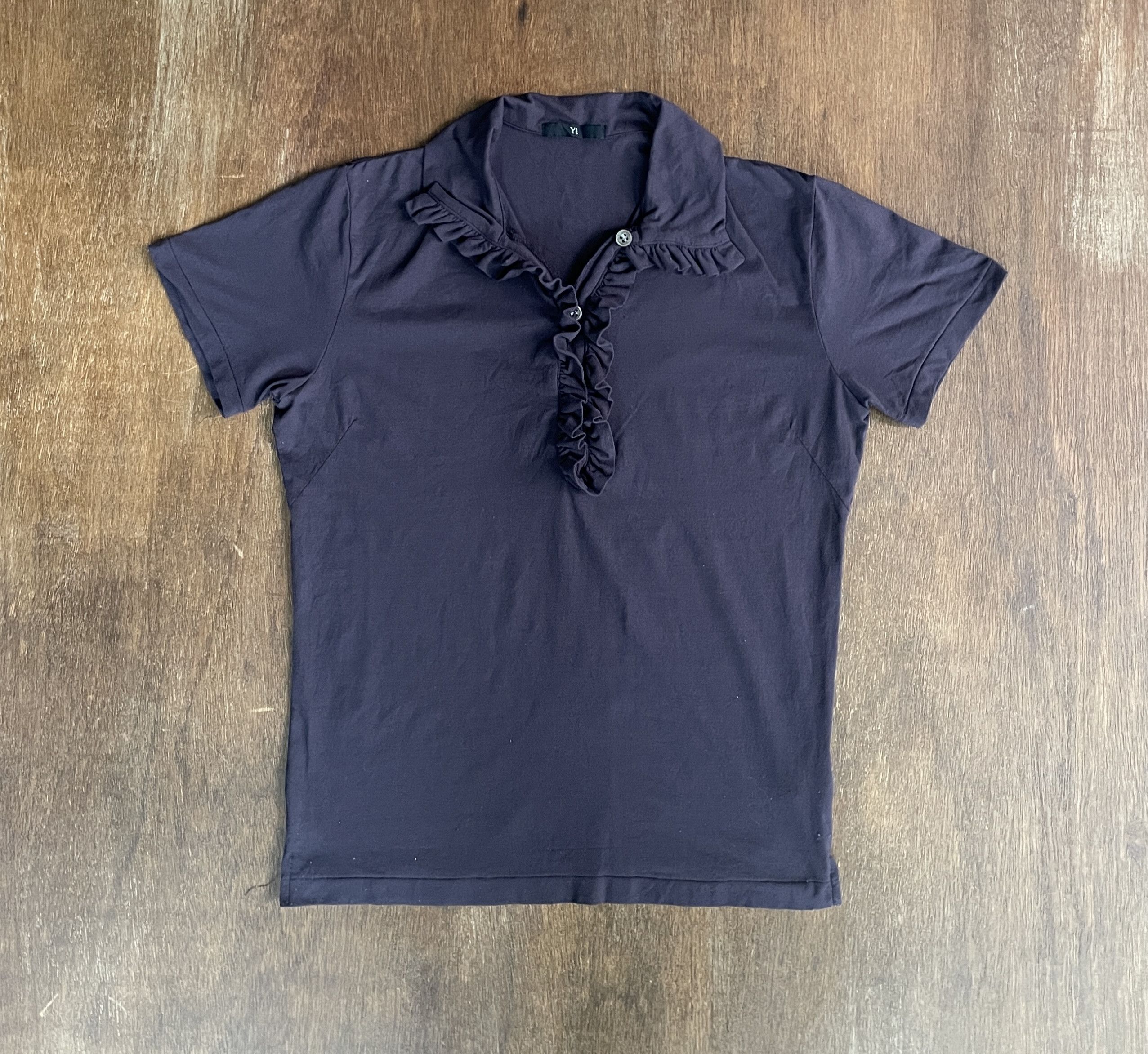 Y's Yohji Yamamoto Ruffle Detail T-Shirt