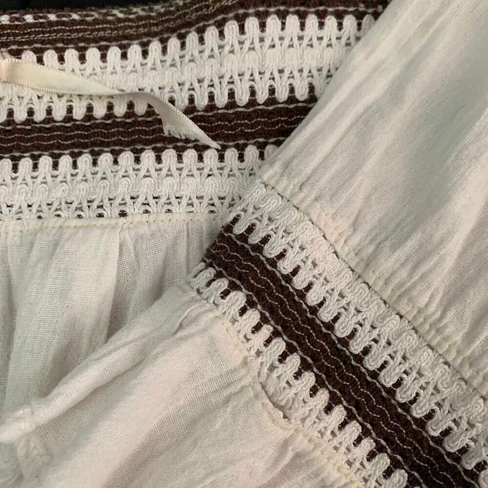 Designer Pre Owned Mexican White Hand Made Blouse L Size L / US 10 / IT 46 - 4 Thumbnail