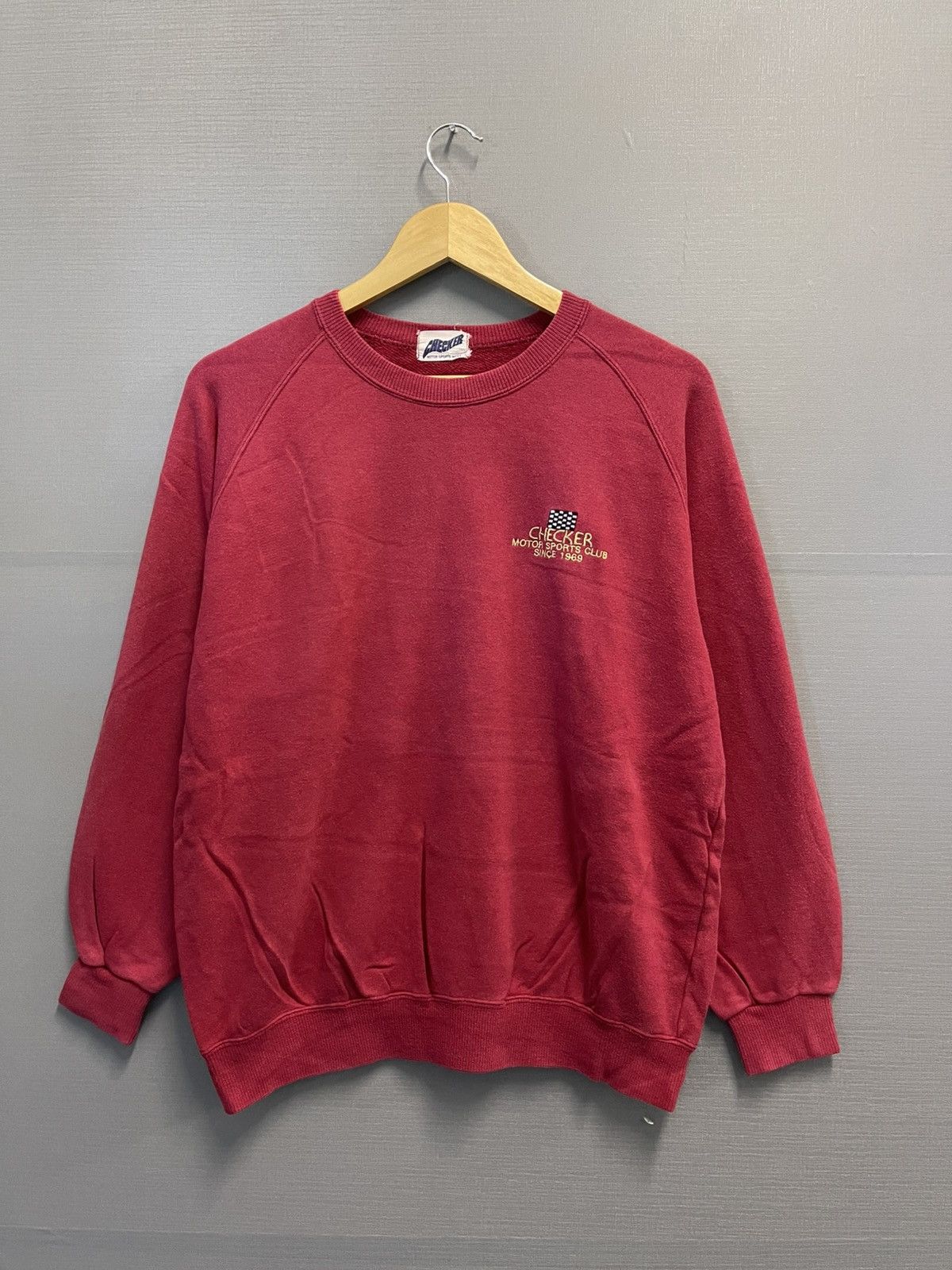 Vintage Vintage Checker Motorsport Sweatshirt Size US XL / EU 56 / 4 - 1 Thumbnail