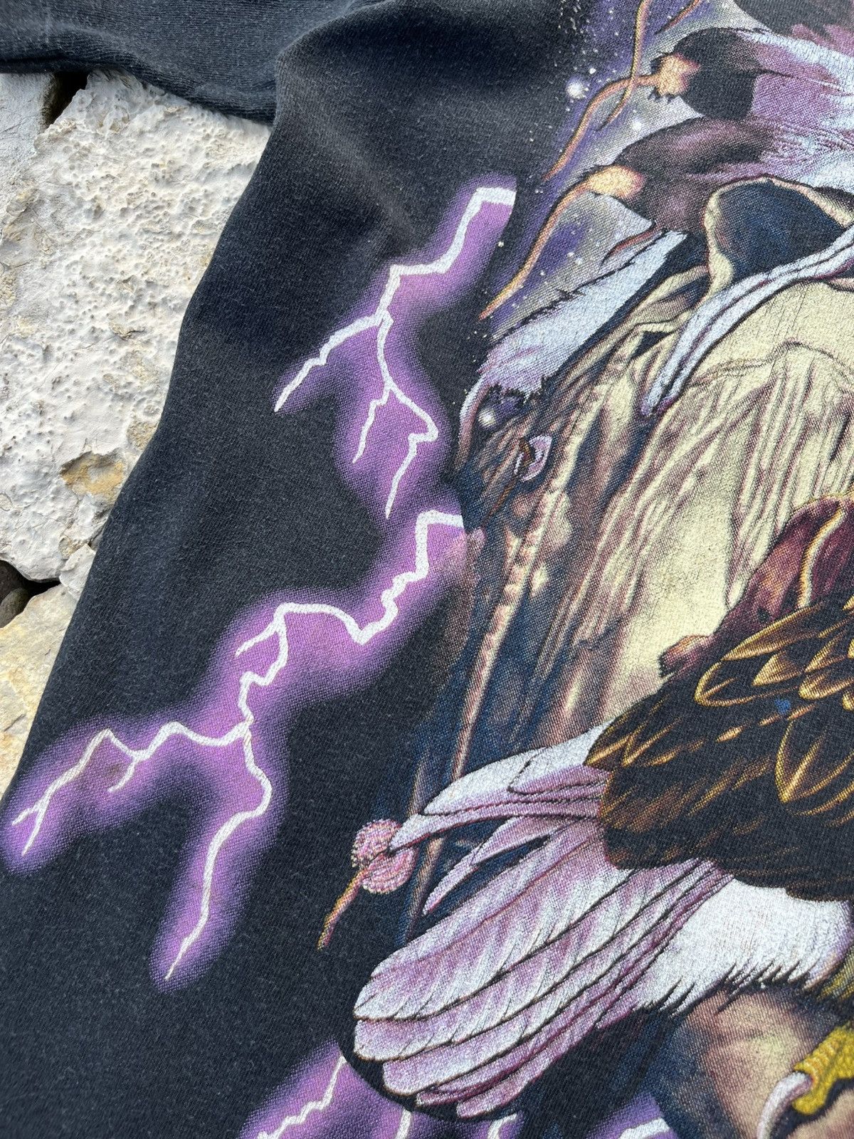 Vintage Vintage USA American Thunder Indian eagle single stitch tee Size US L / EU 52-54 / 3 - 8 Thumbnail