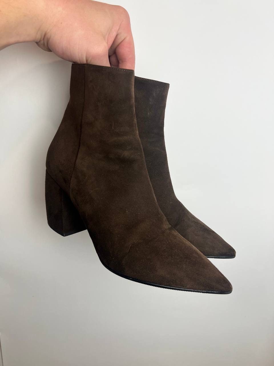 Prada PRADA Brown suede heeled ankle boots Size US 8.5 / IT 38.5 - 2 Thumbnail