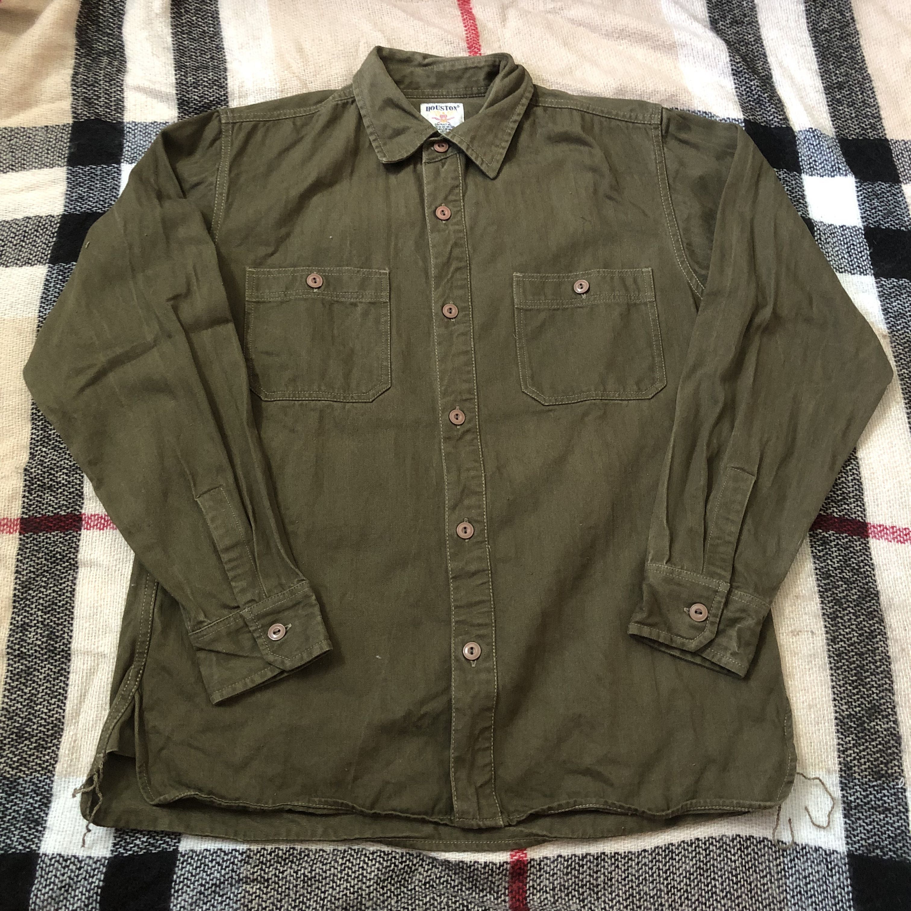 Japanese Brand Houston Japan vintage style military hbt twill usarmy shirt Size US L / EU 52-54 / 3 - 1 Thumbnail