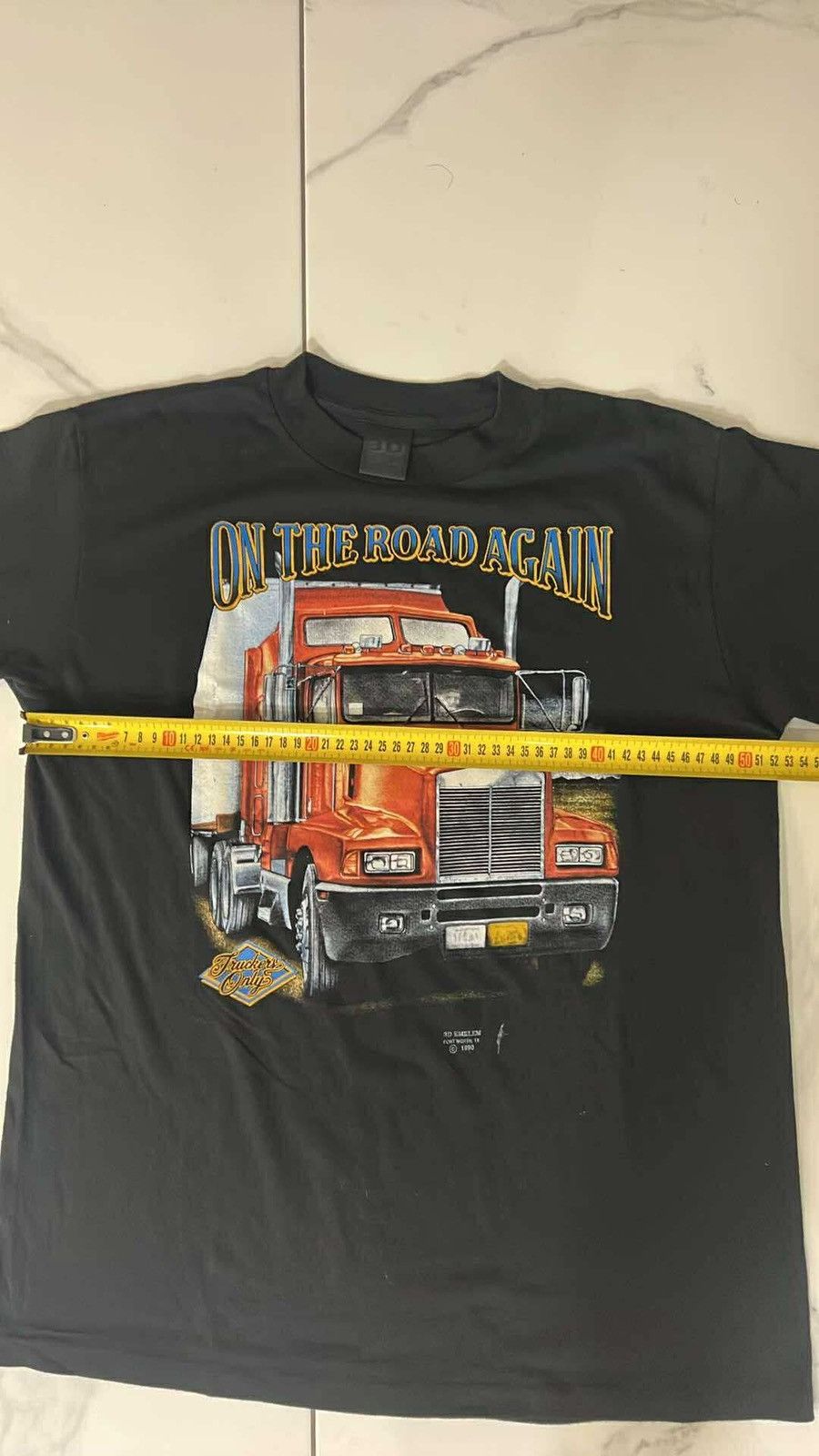 Other Rare 90s 3D Emblem “On The Road Again” Trucker Tee Size L Size US L / EU 52-54 / 3 - 8 Thumbnail