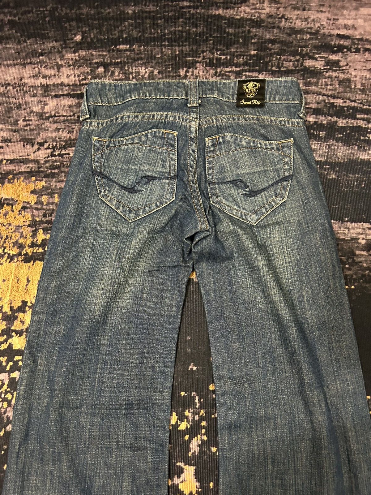 If Six Was Nine Japanese Brand Sweat Hip Washed Flare Jeans Size US 28 / EU 44 - 8 Thumbnail