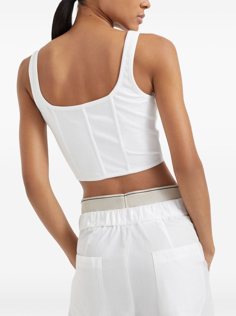 Brunello Cucinelli o1y0825 Bustier in White Size XS / US 0-2 / IT 36-38 - 4 Thumbnail
