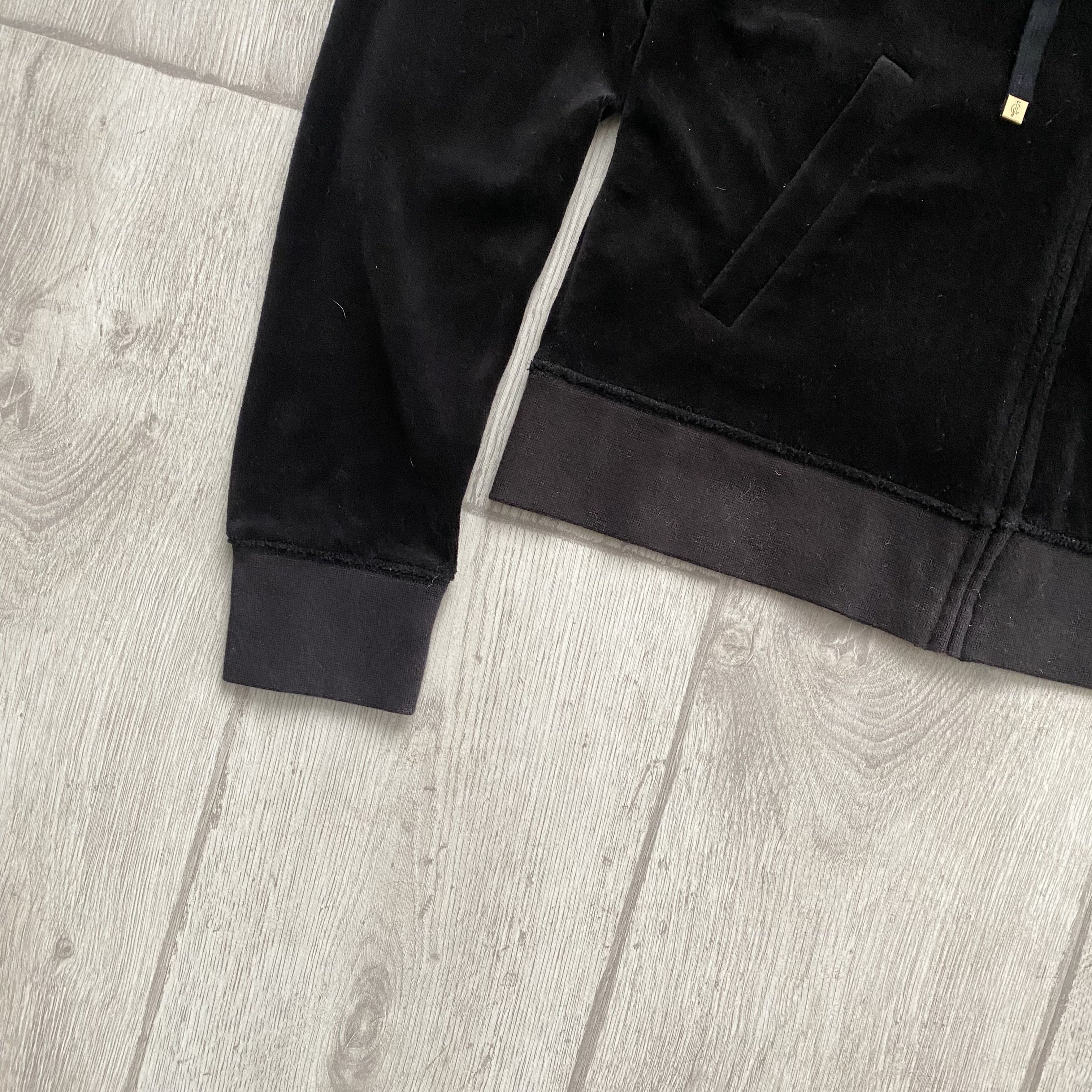 Juicy Couture 🖤 Vintage 00’s Juicy Couture Velour Diamond Zip Hoodie Y2K Size M / US 6-8 / IT 42-44 - 3 Thumbnail