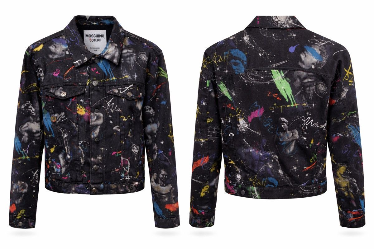 Moschino MOSCHINO Galaxy-Print Denim Jacket Size US M / EU 48-50 / 2 - 1 Thumbnail