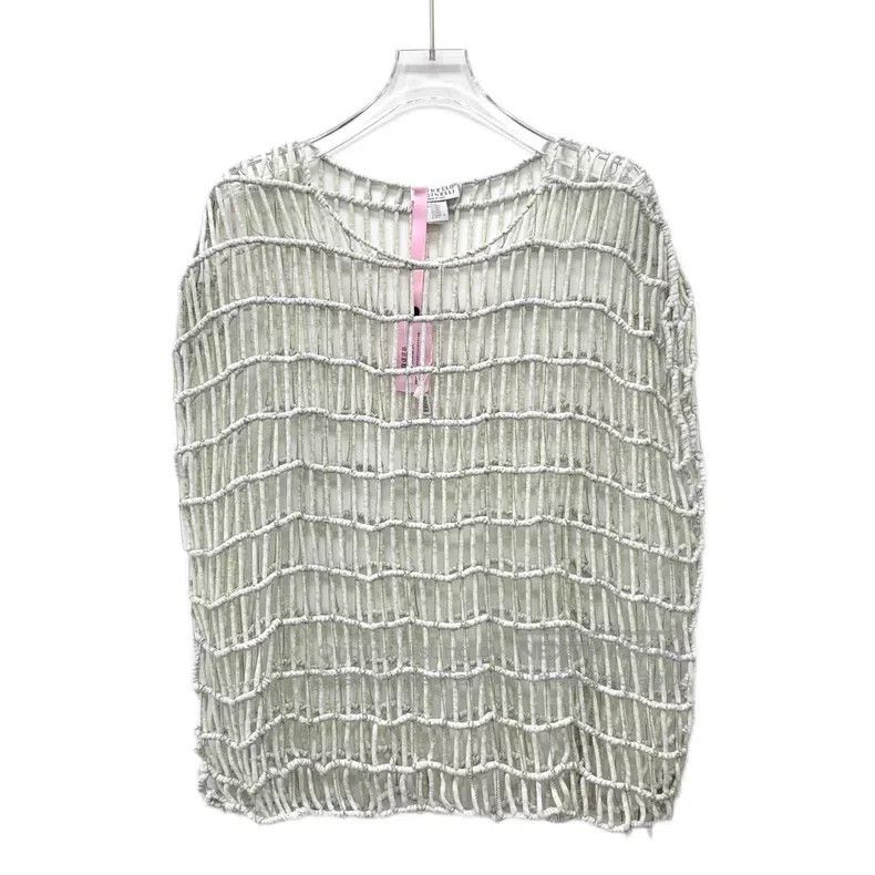 Brunello Cucinelli Brunello Cucinelli Cotton round-neck woven openwork cardig Size L / US 10 / IT 46 - 1 Thumbnail