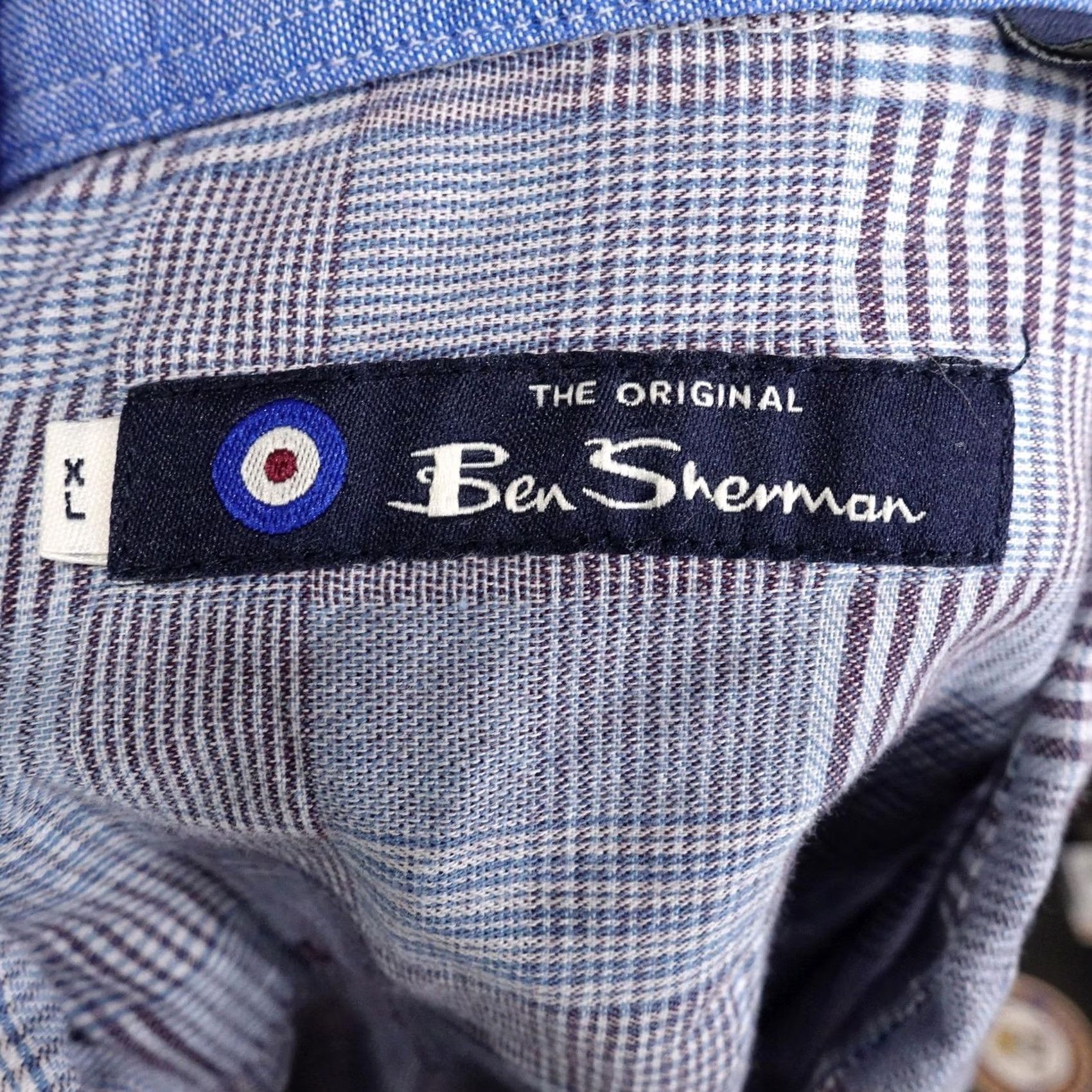 Ben Sherman Ben Sherman Shirt Mens XL Blue Plaid Long Sleeve Button-Up Regular Fit Size US XL / EU 56 / 4 - 6 Thumbnail