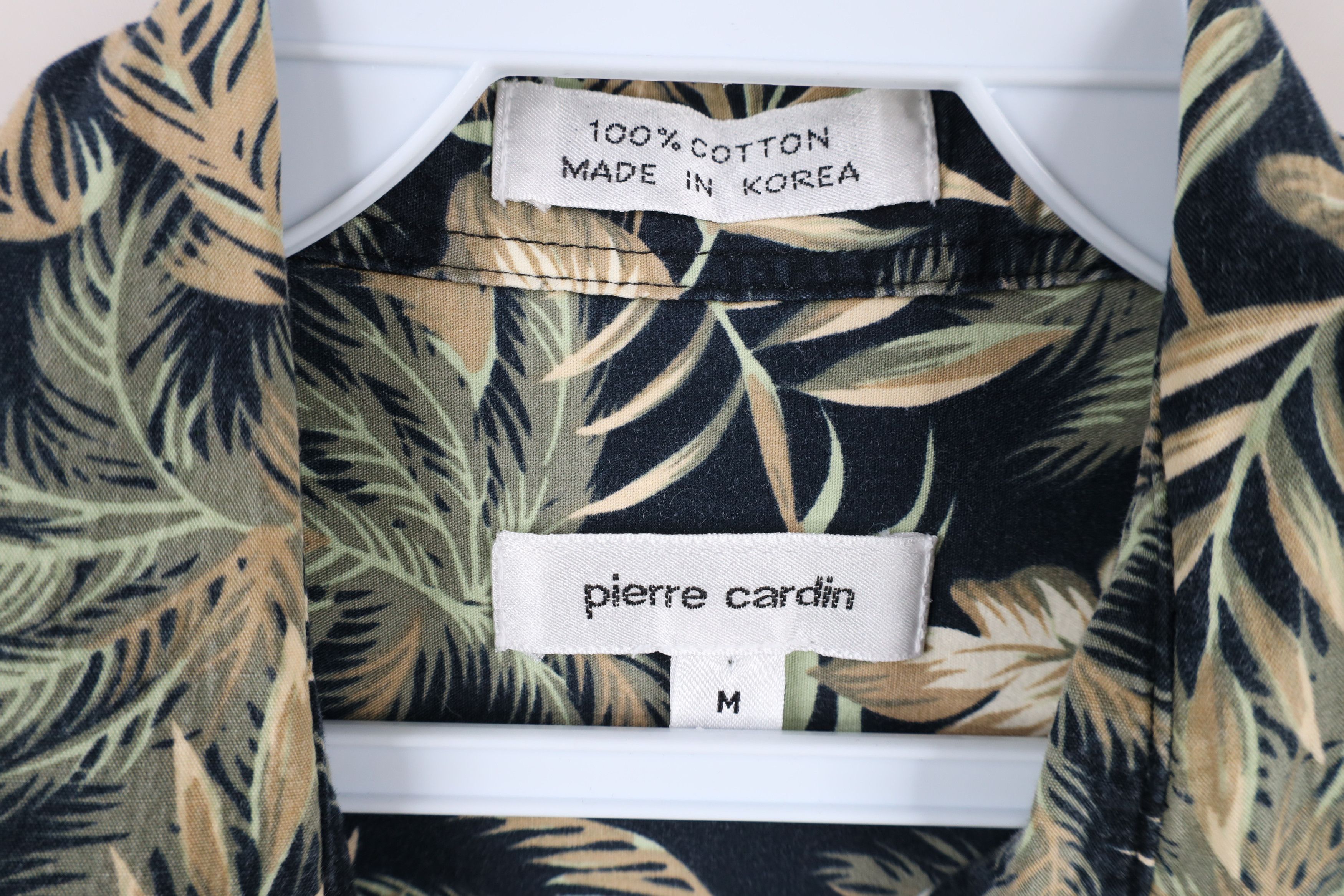 Pierre Cardin × Vintage Vtg 90s Pierre Cardin Palm Tree All Over Print Button Shirt Size US M / EU 48-50 / 2 - 6 Thumbnail