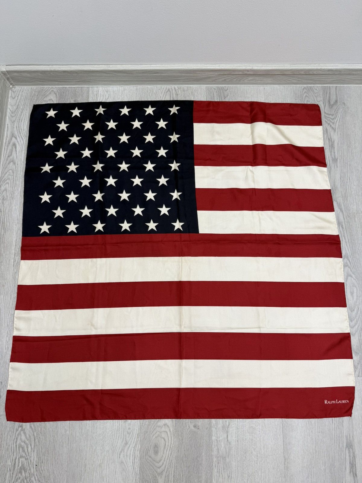 Ralph Lauren Purple Label American Flag Silk Scarf
