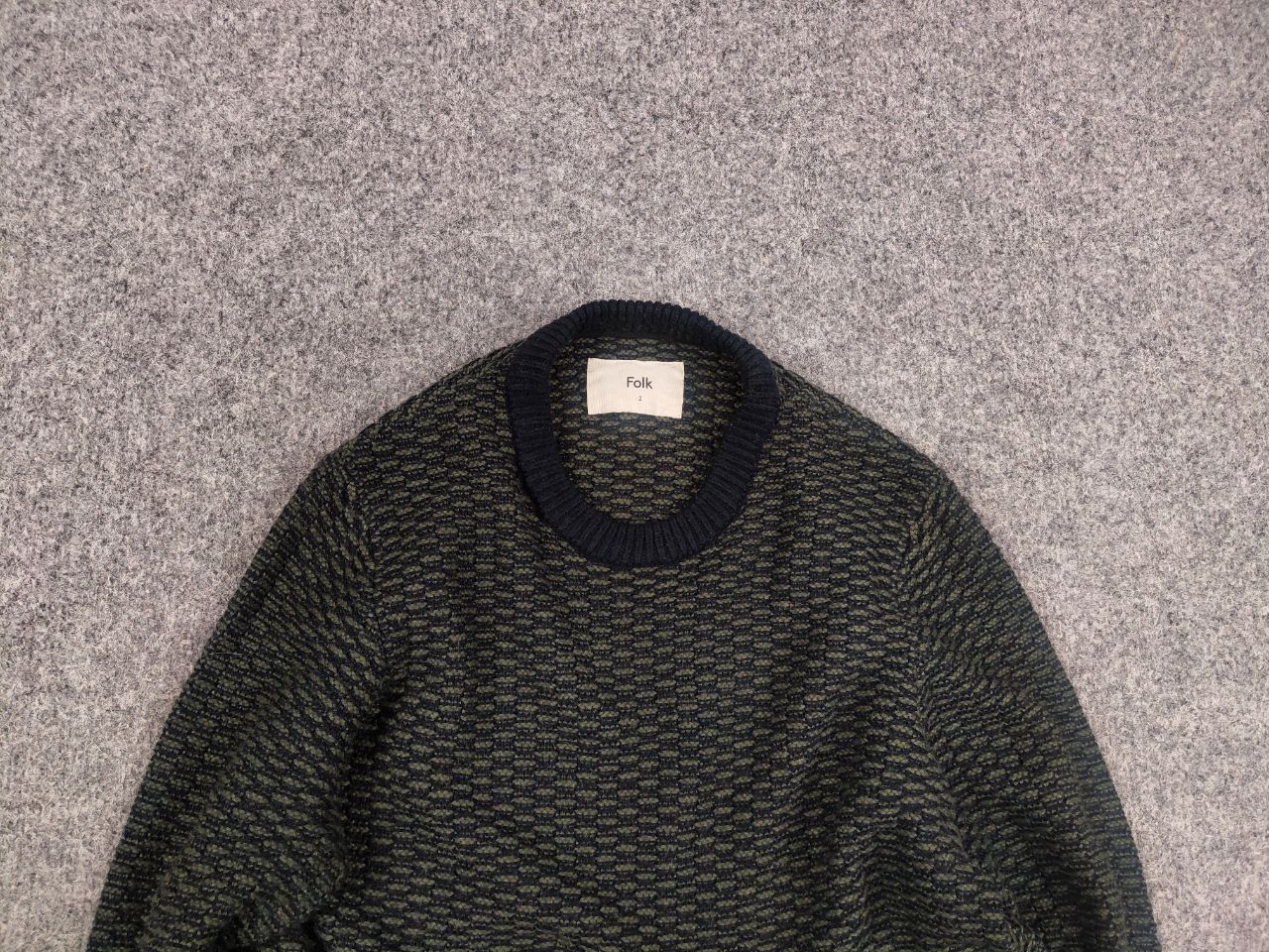 Folk Folk Design Dark Green Black Blend Knit Sweater Vintage Size US S / EU 44-46 / 1 - 4 Thumbnail